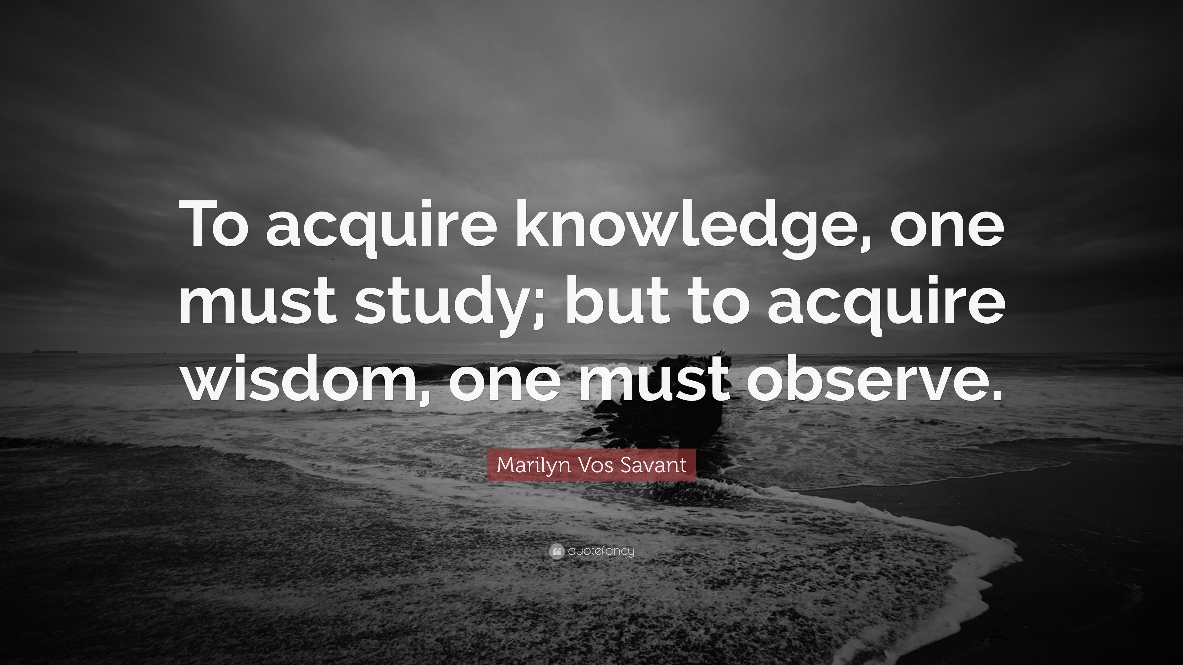 Marilyn Vos Savant Quote: “To acquire knowledge, one must study; but to ...