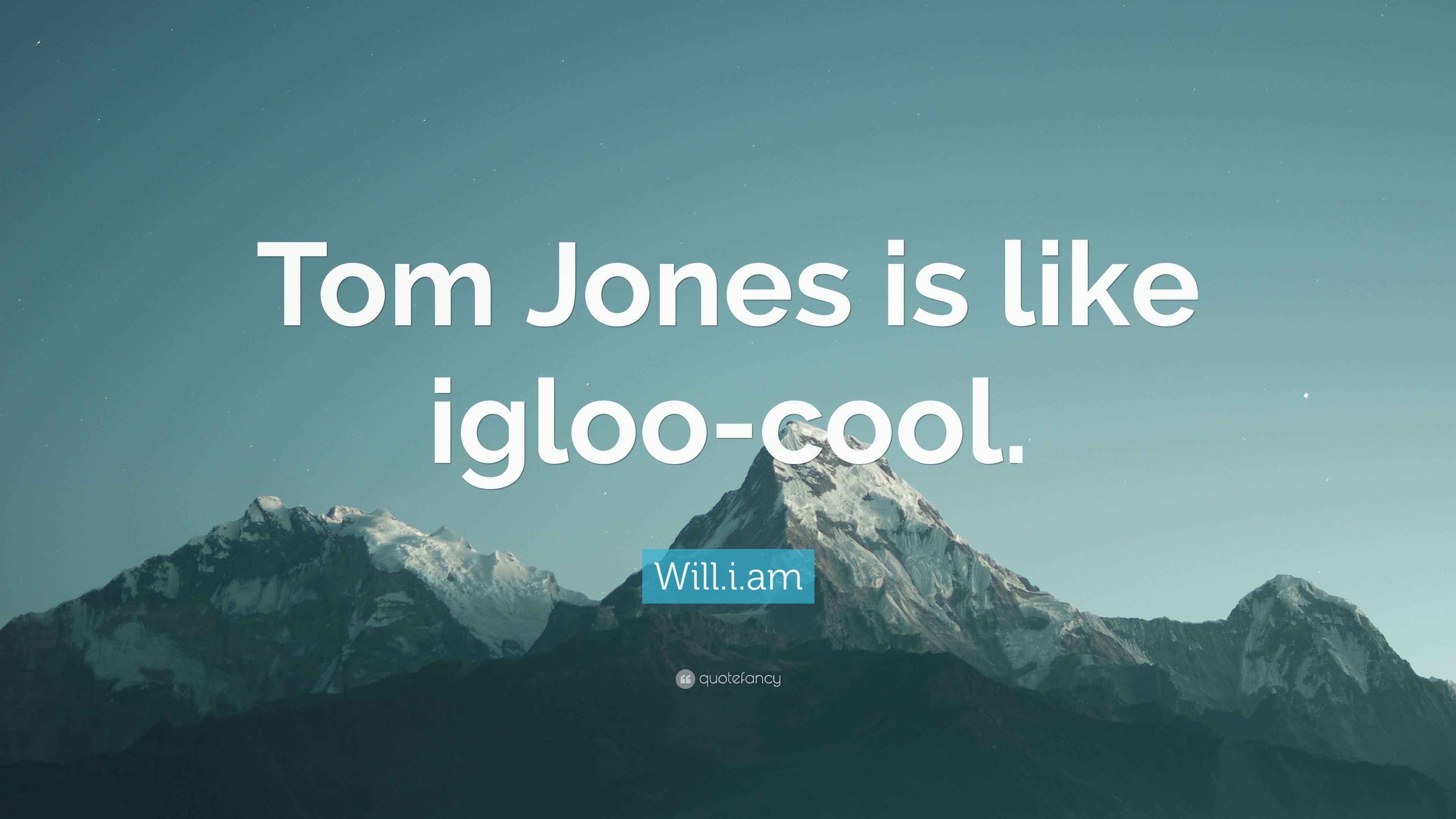 Will.i.am Quote “Tom Jones is like igloocool.”