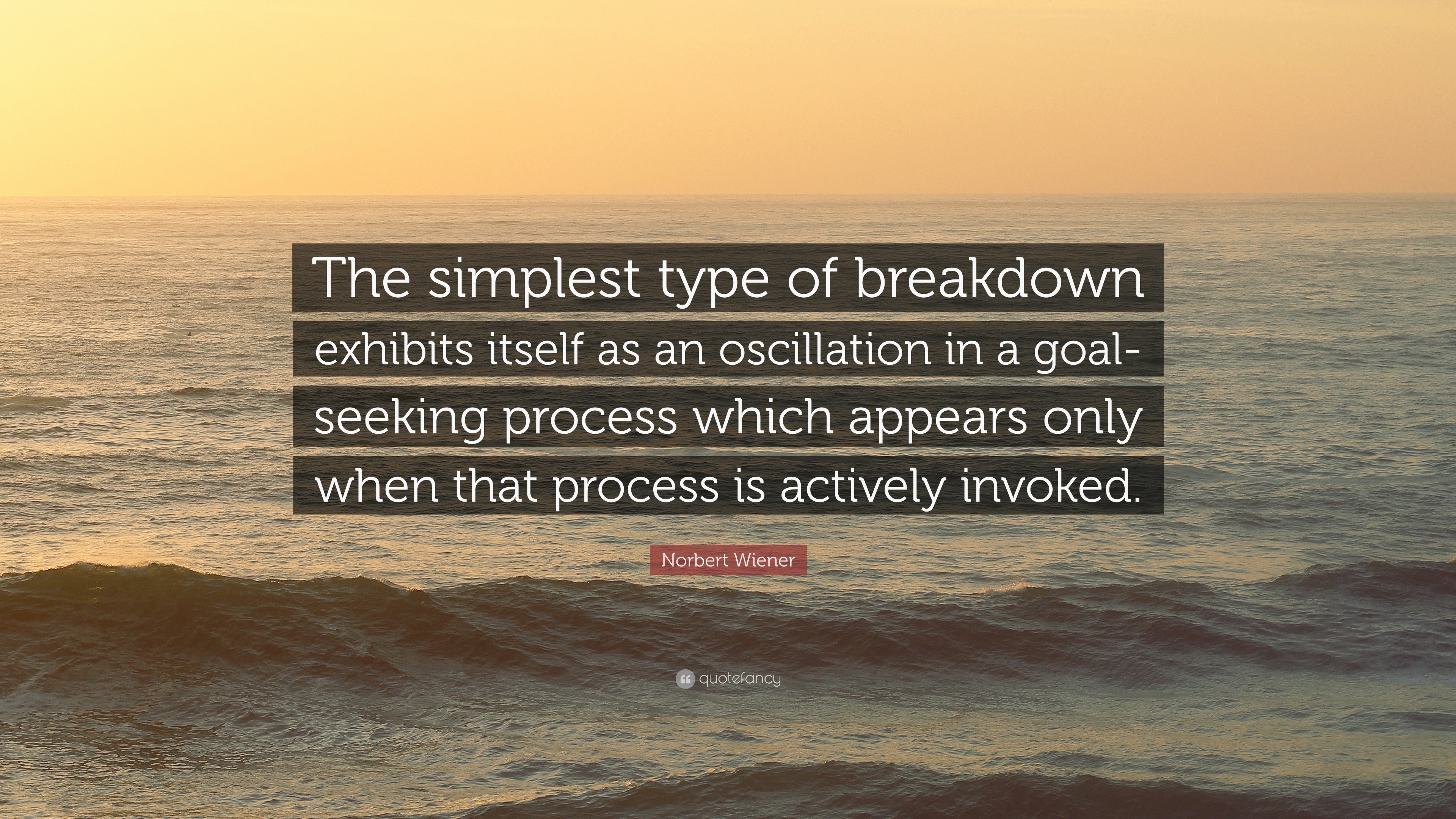 Norbert Wiener Quote “The simplest type of breakdown exhibits itself