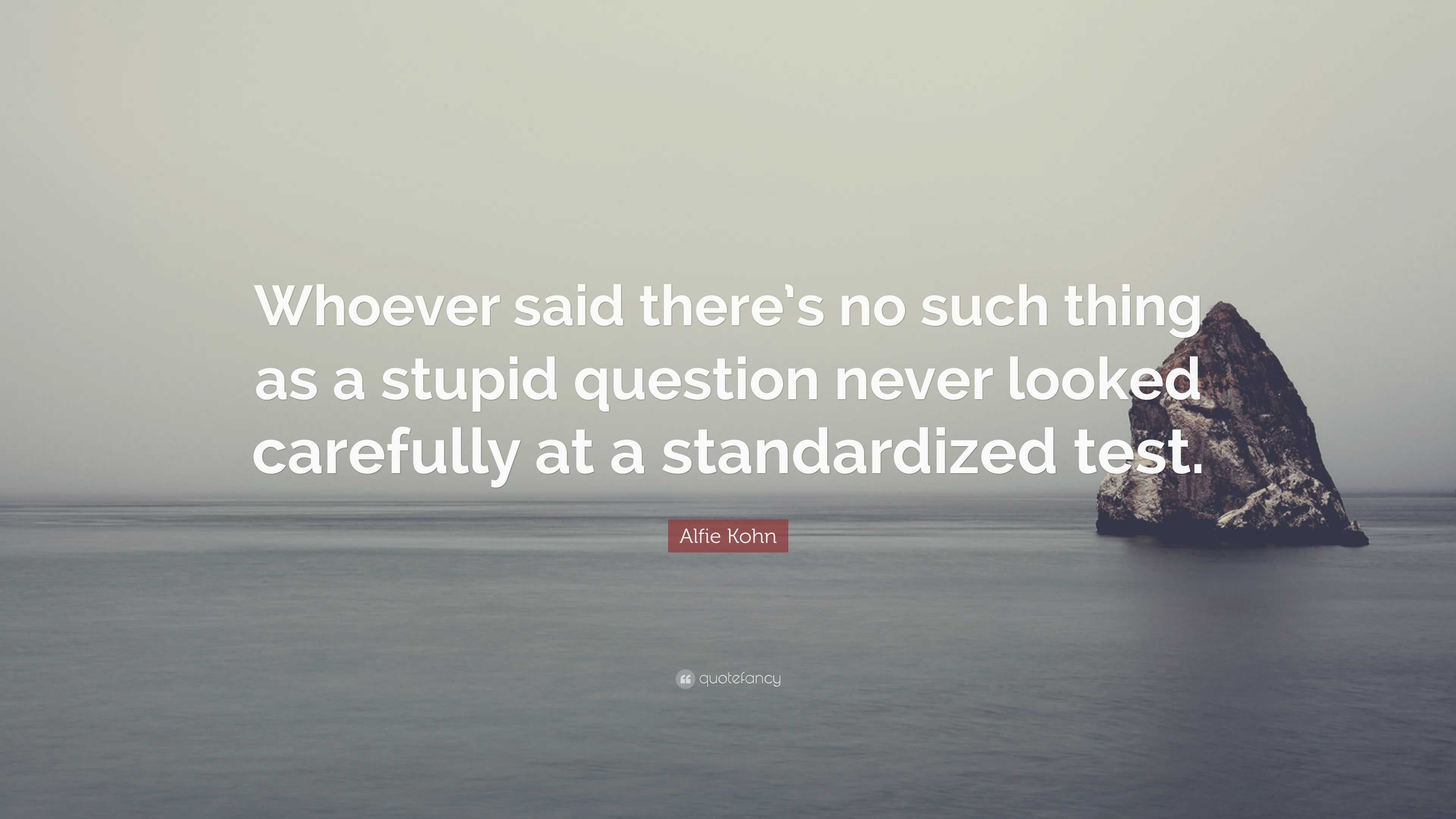 Alfie Kohn Quote Whoever Said Theres No Such Thing As A Stupid Question Never Looked