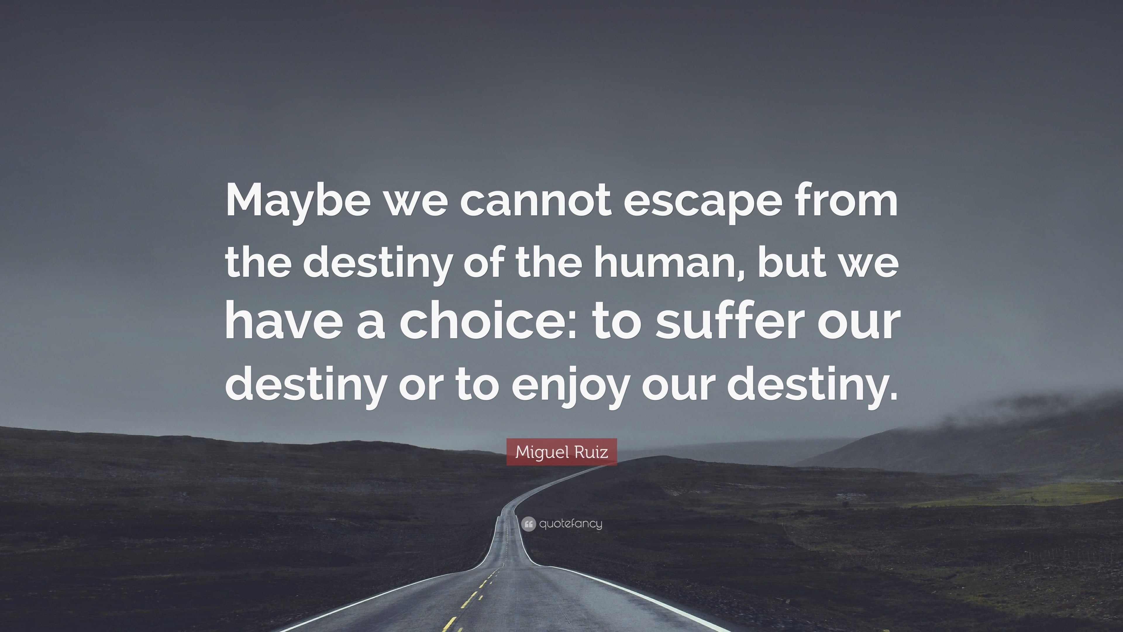 Miguel Ruiz Quote: “Maybe we cannot escape from the destiny of the ...