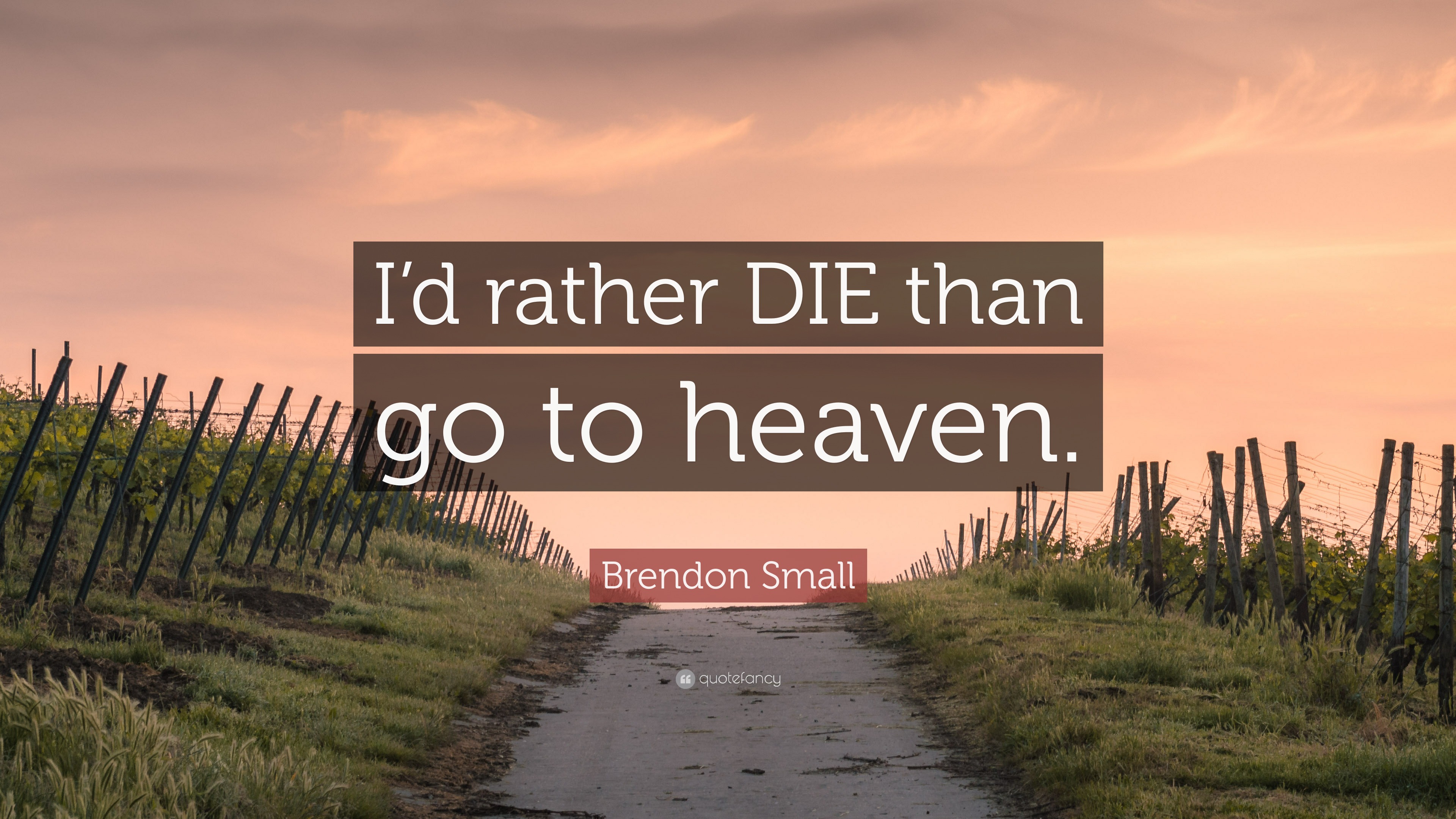 Brendon Small Quote: “I’d Rather DIE Than Go To Heaven.”