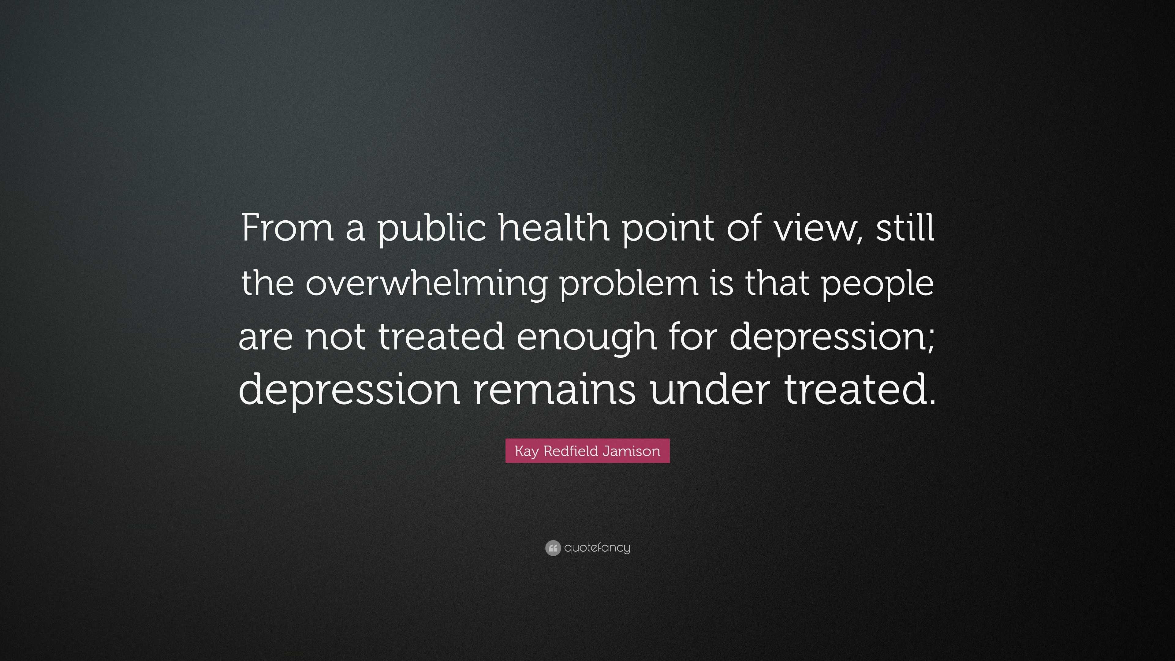 Kay Redfield Jamison Quote: “From a public health point of view, still ...