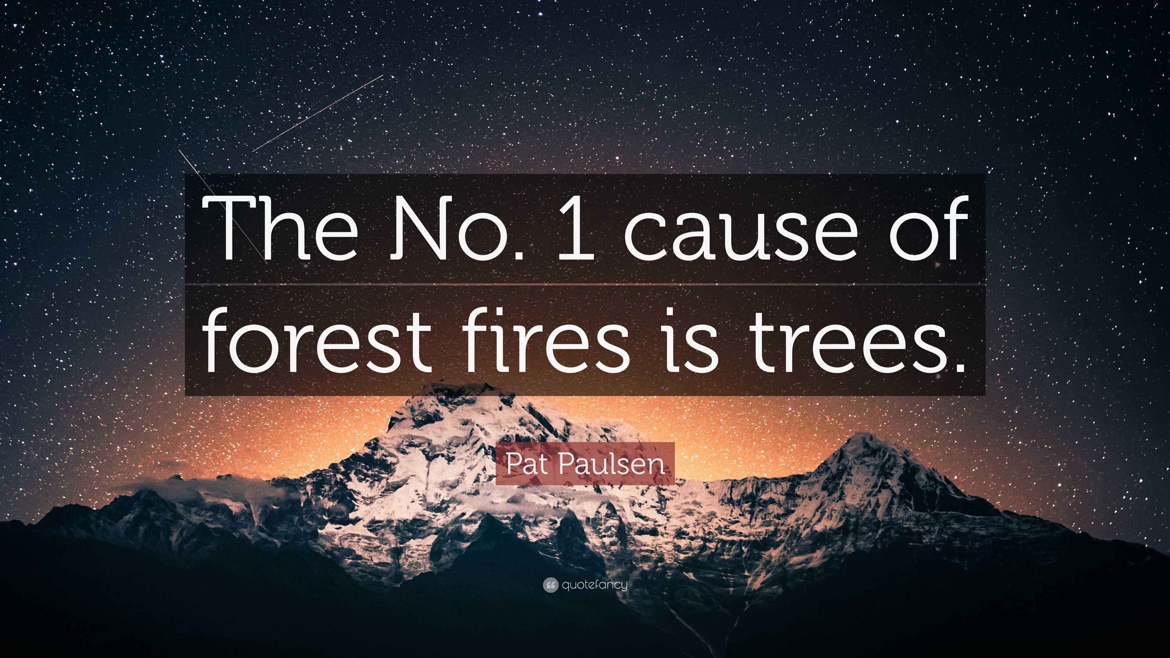 Pat Paulsen Quote “The No. 1 cause of forest fires is trees.”