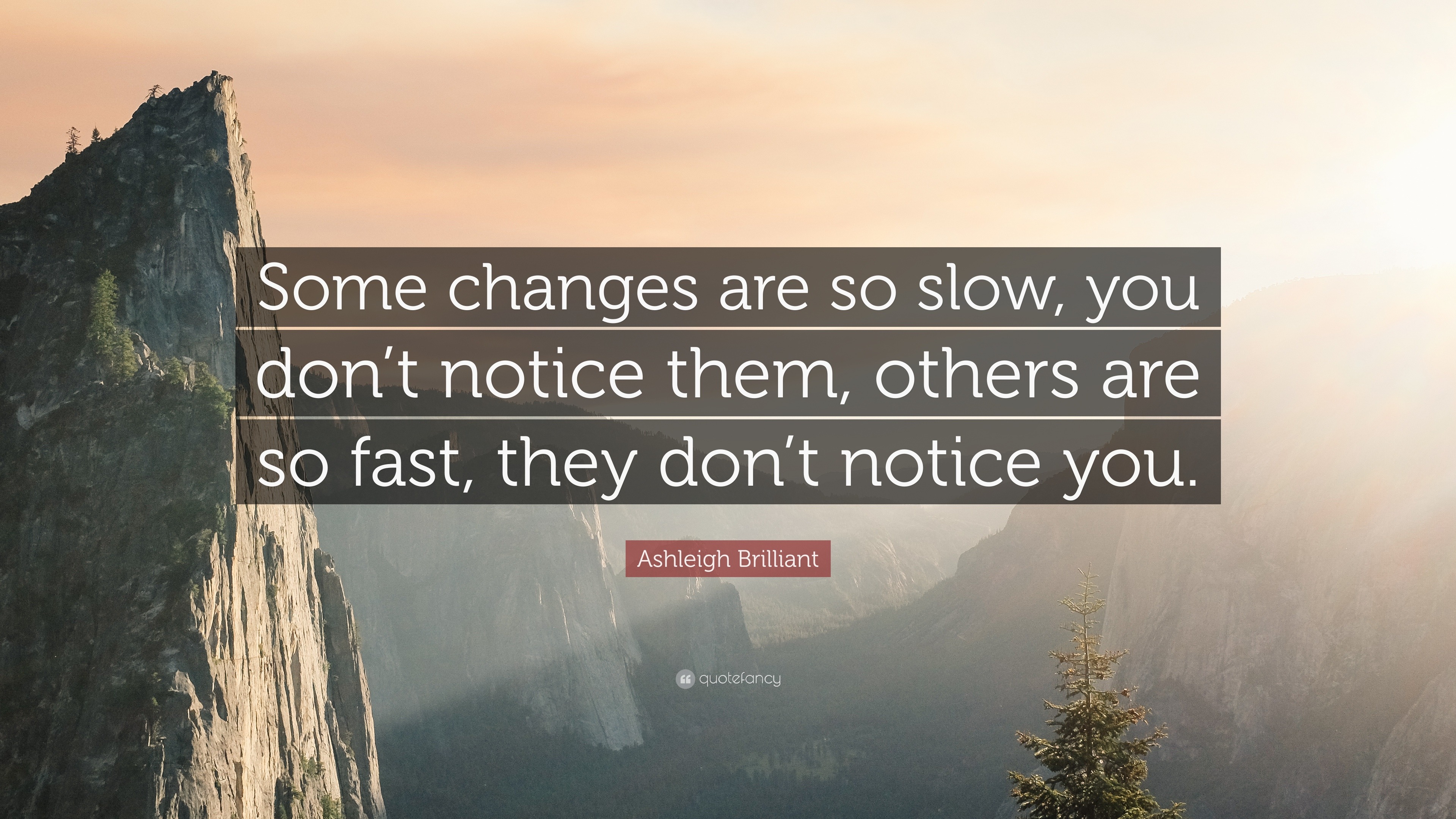 Ashleigh Brilliant Quote: “Some changes are so slow, you don’t notice ...