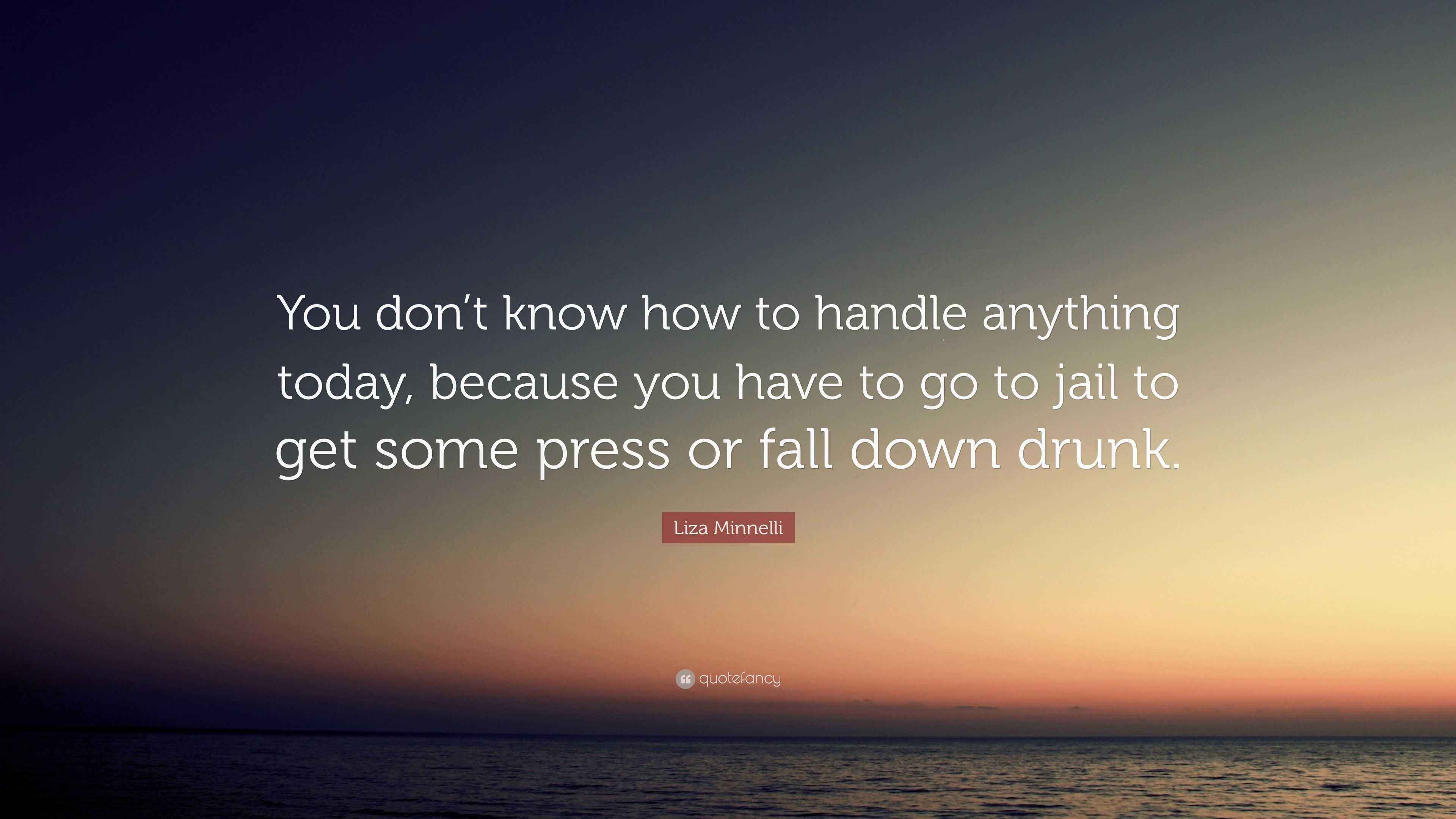 Liza Minnelli Quote: “You don't know how to handle anything today, because  you have to, image size:3840x2160