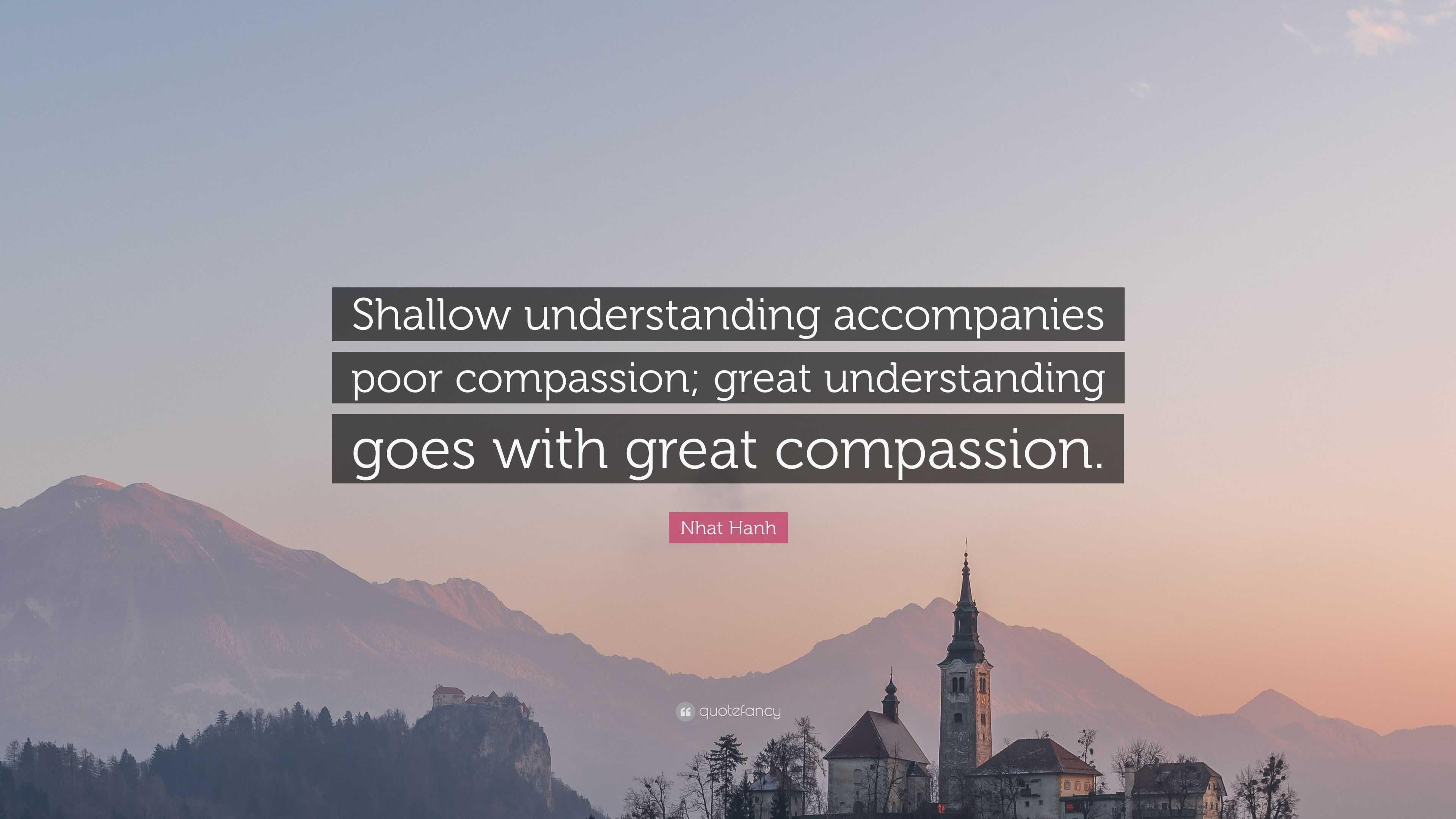 Nhat Hanh Quote “shallow Understanding Accompanies Poor Compassion