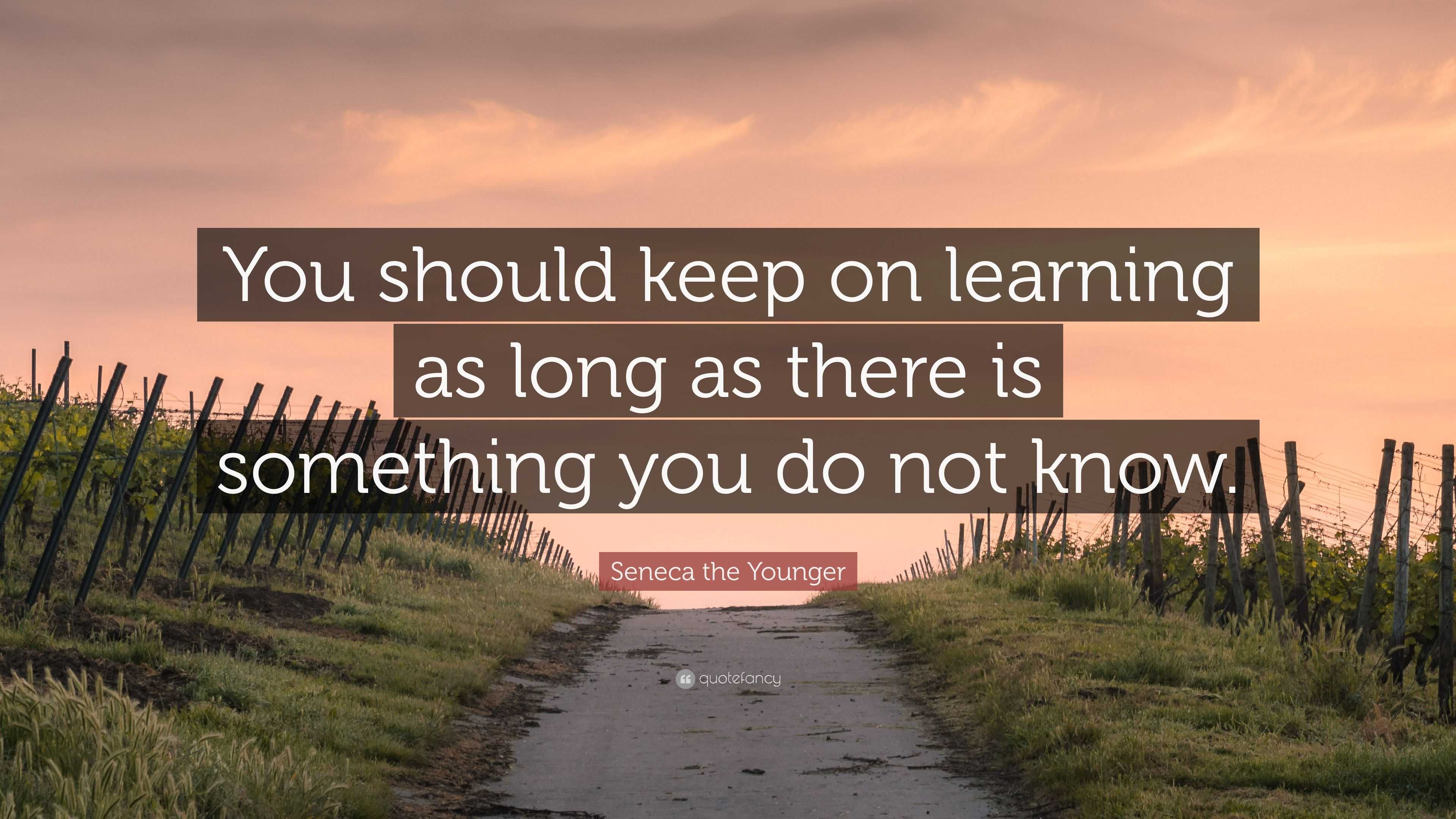 Seneca the Younger Quote: “You should keep on learning as long as there ...