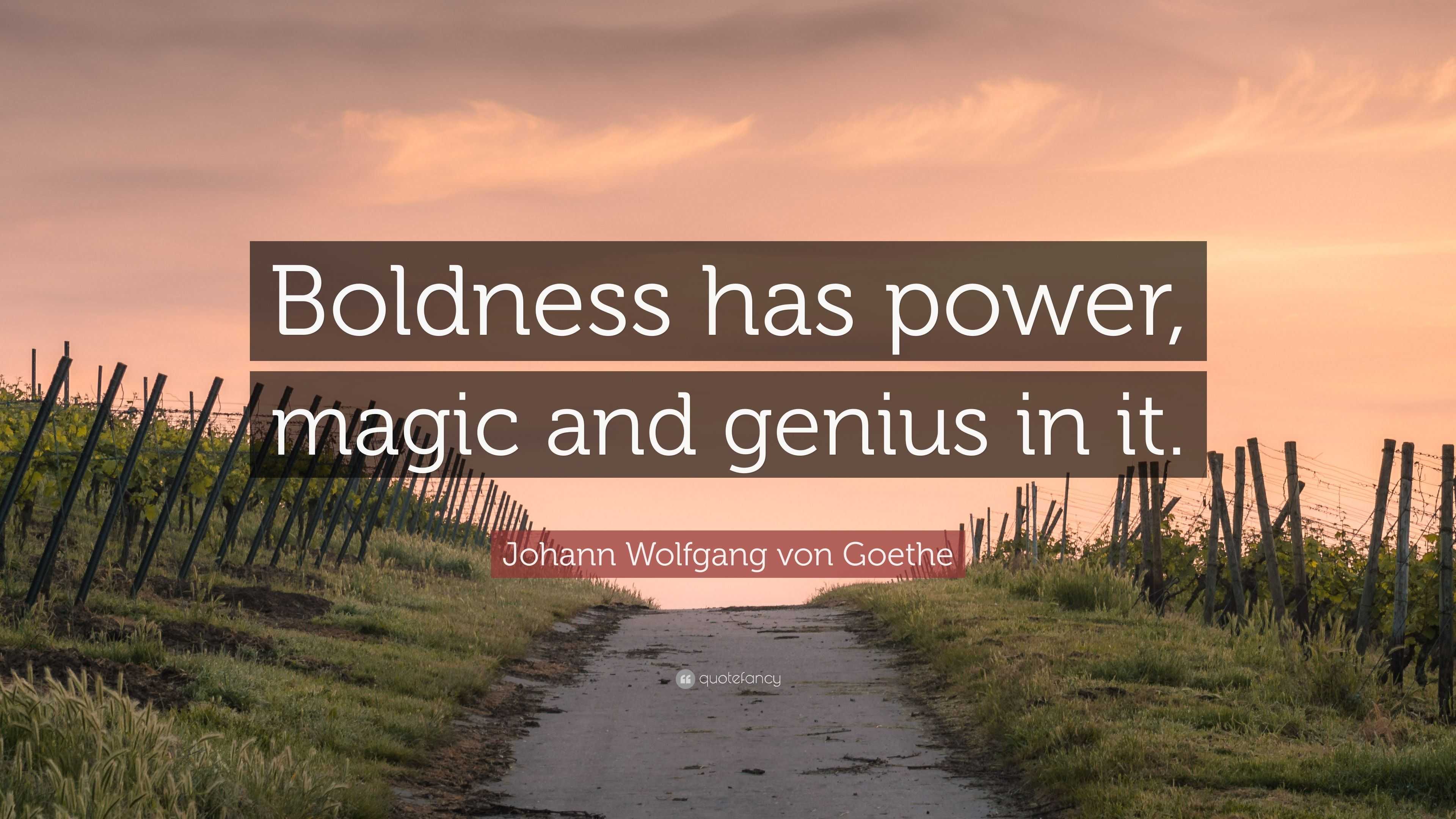 Boldness has genius, power, and magic in it.  Poster for Sale by