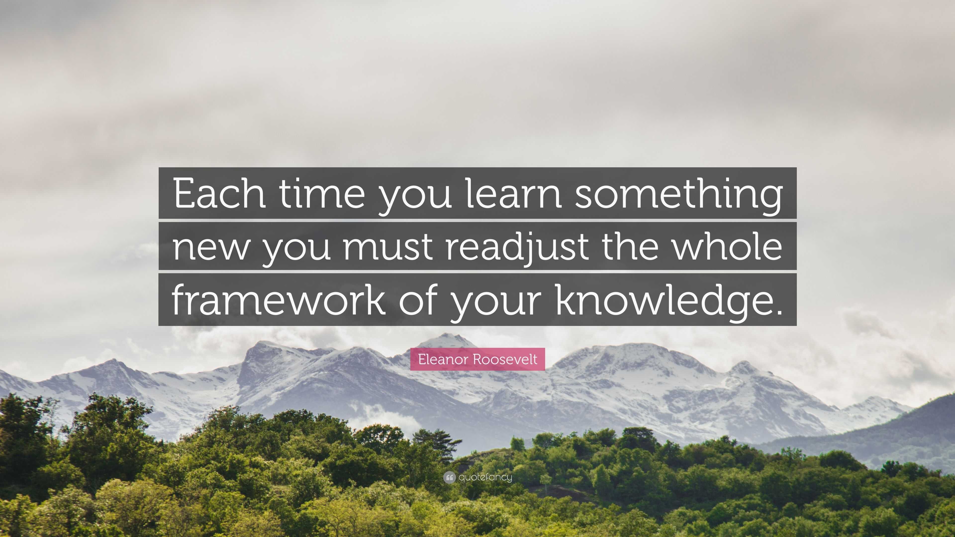 Eleanor Roosevelt Quote: “Each time you learn something new you must ...