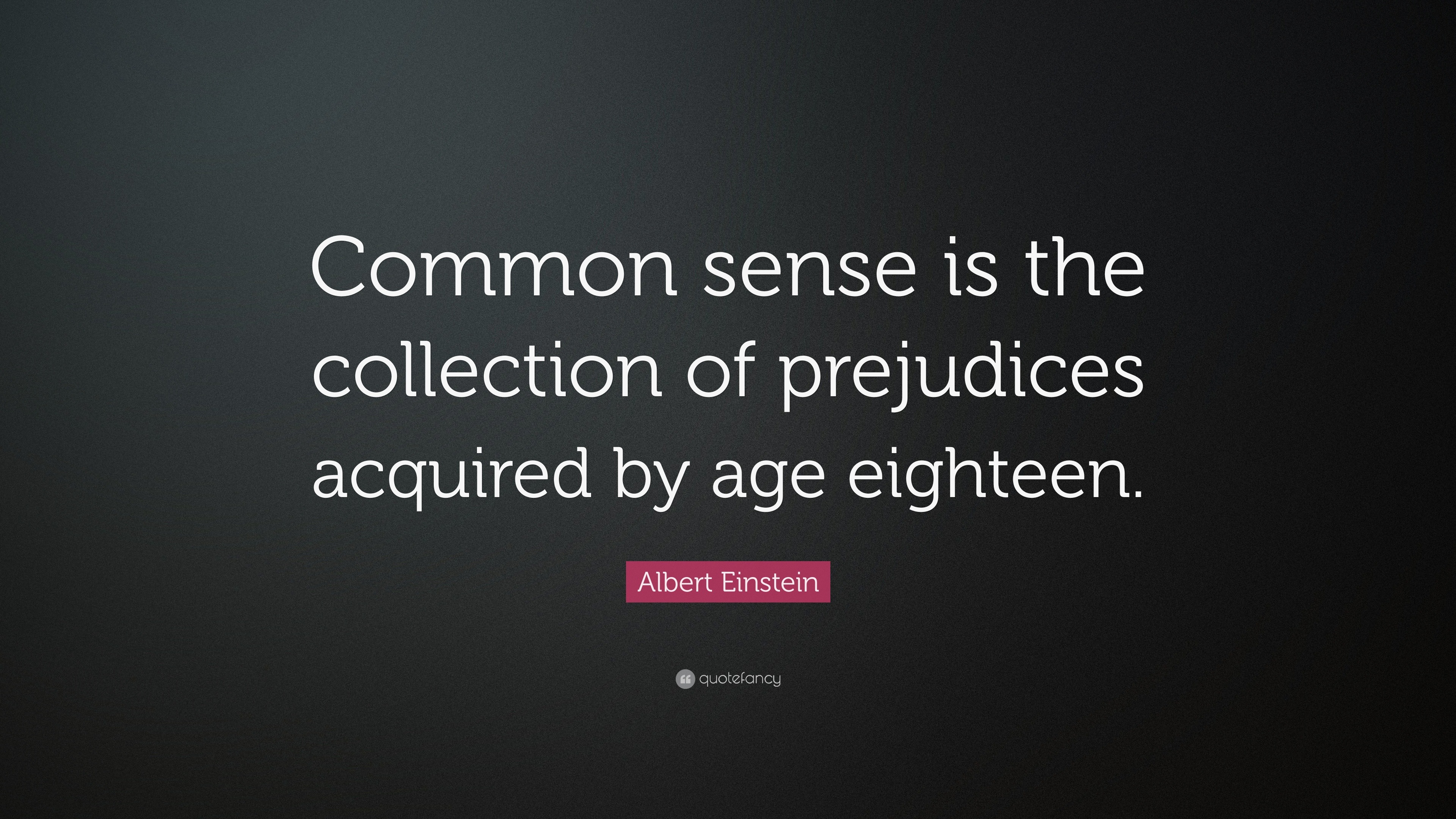 Albert Einstein Quote: “common Sense Is The Collection Of Prejudices 