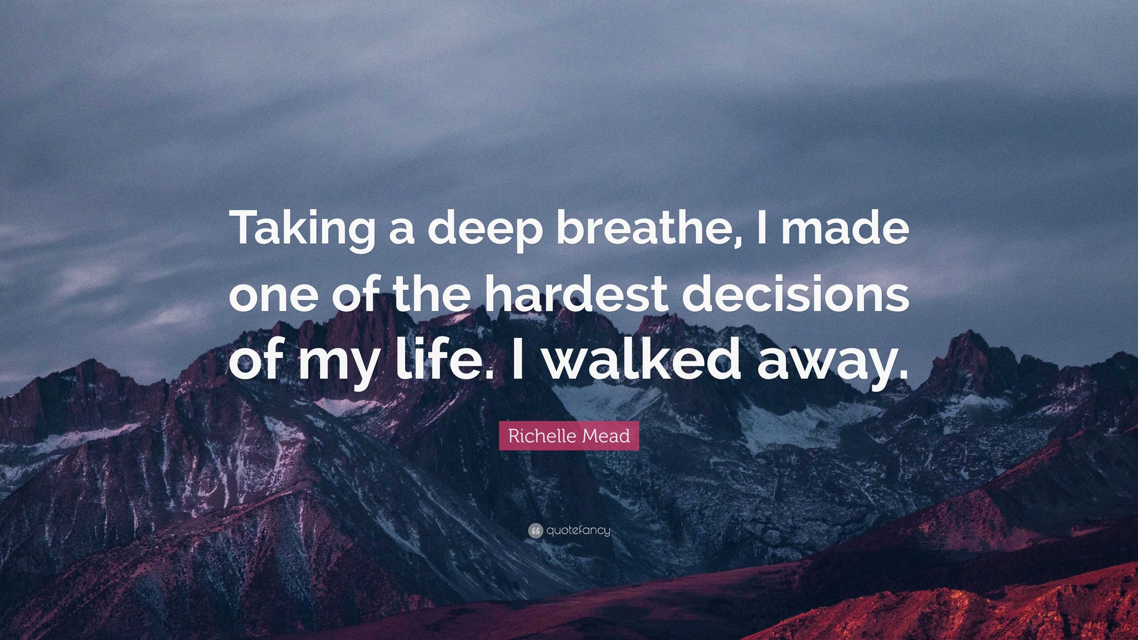 Richelle Mead Quote: “Taking a deep breathe, I made one of the hardest ...