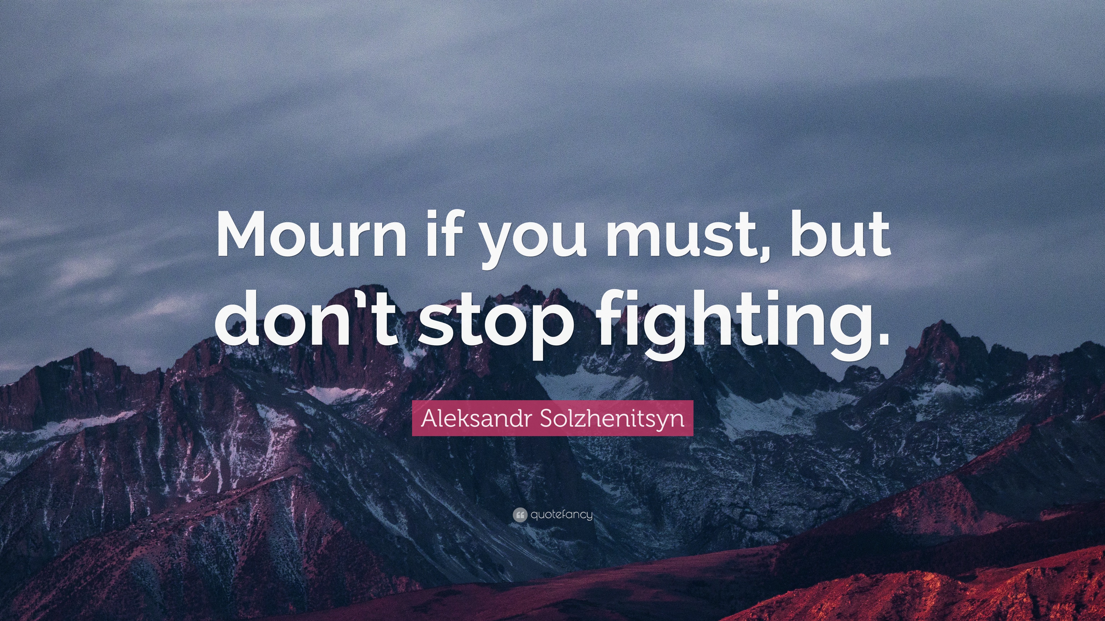 Aleksandr Solzhenitsyn Quote: “Mourn if you must, but don’t stop fighting.”