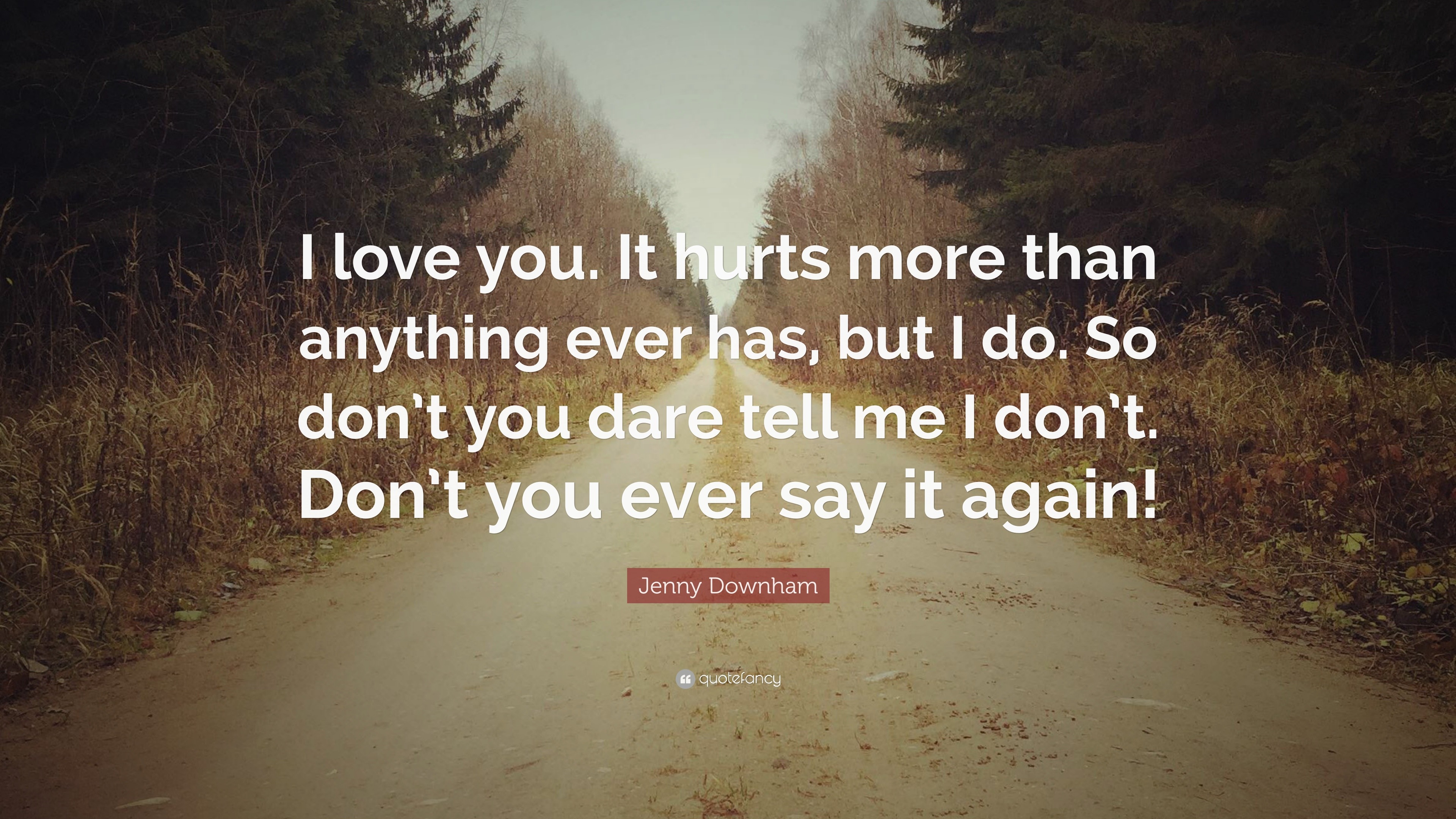 Jenny Downham Quote “I love you It hurts more than anything ever has