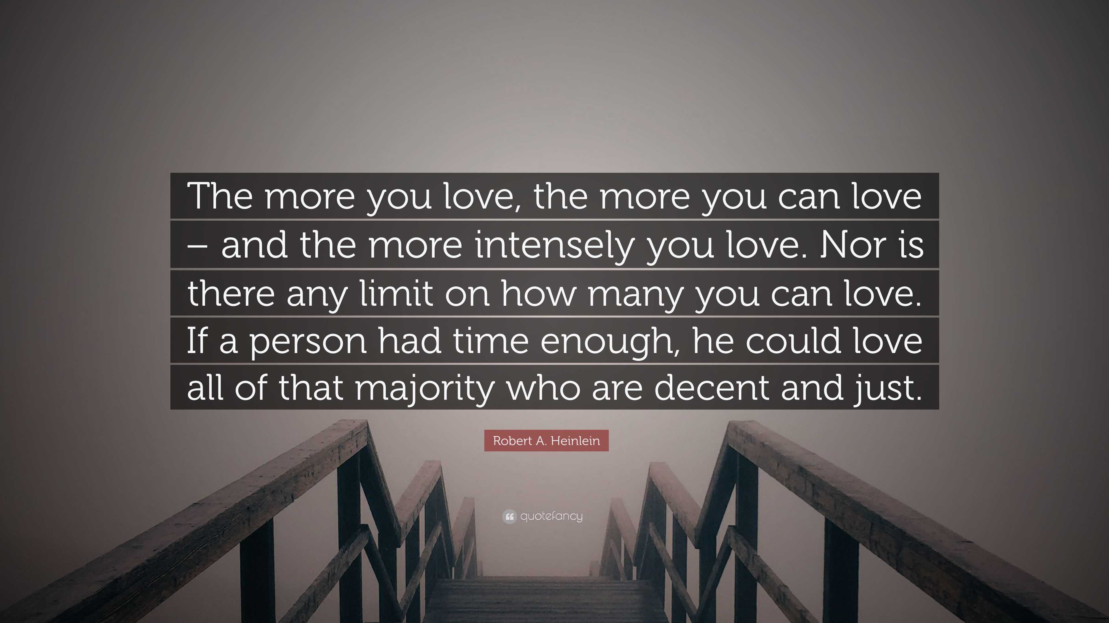 Robert A Heinlein Quote “The more you love the more you can