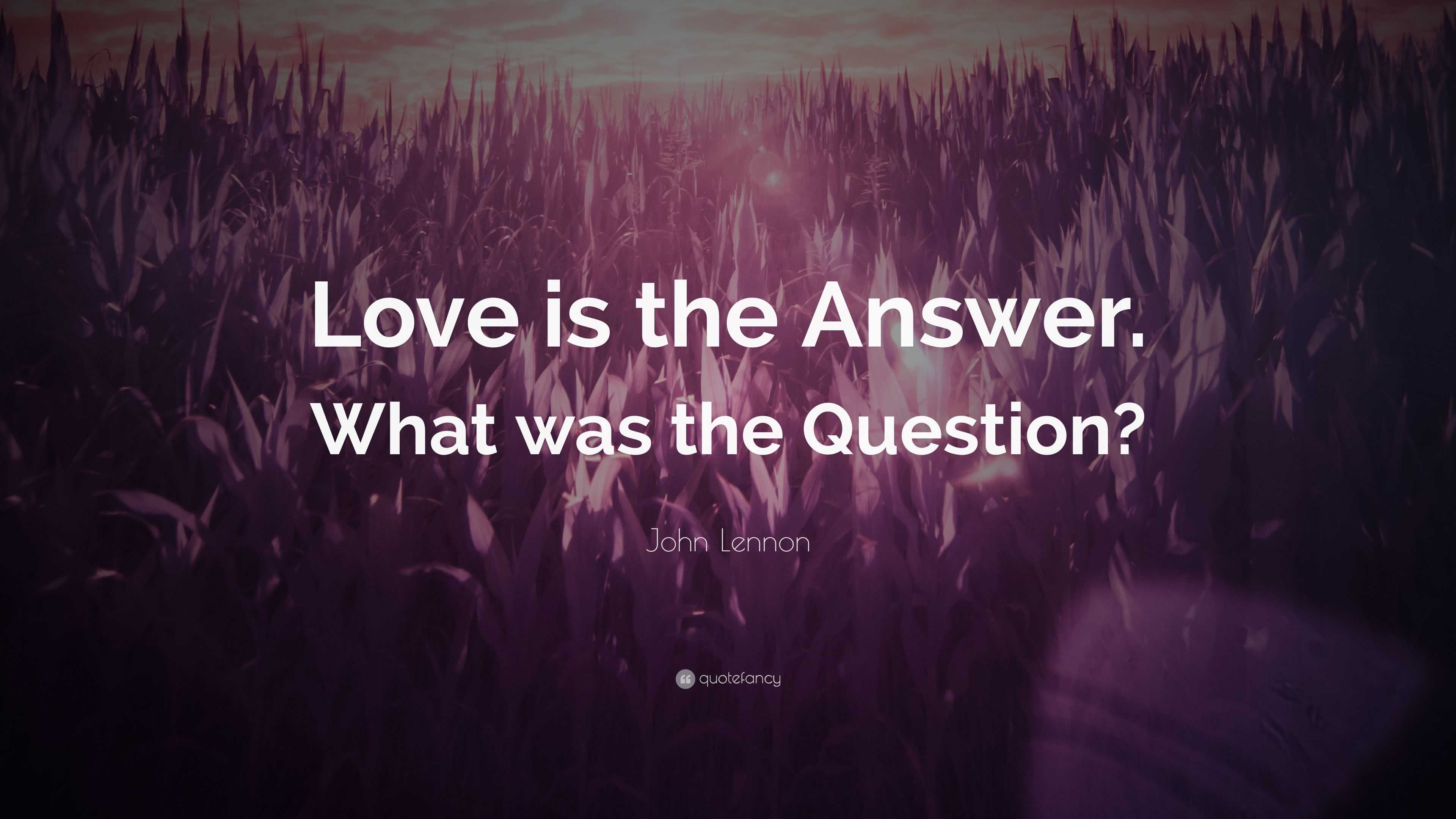 John Lennon Quote: “Love is the Answer. What was the Question?”