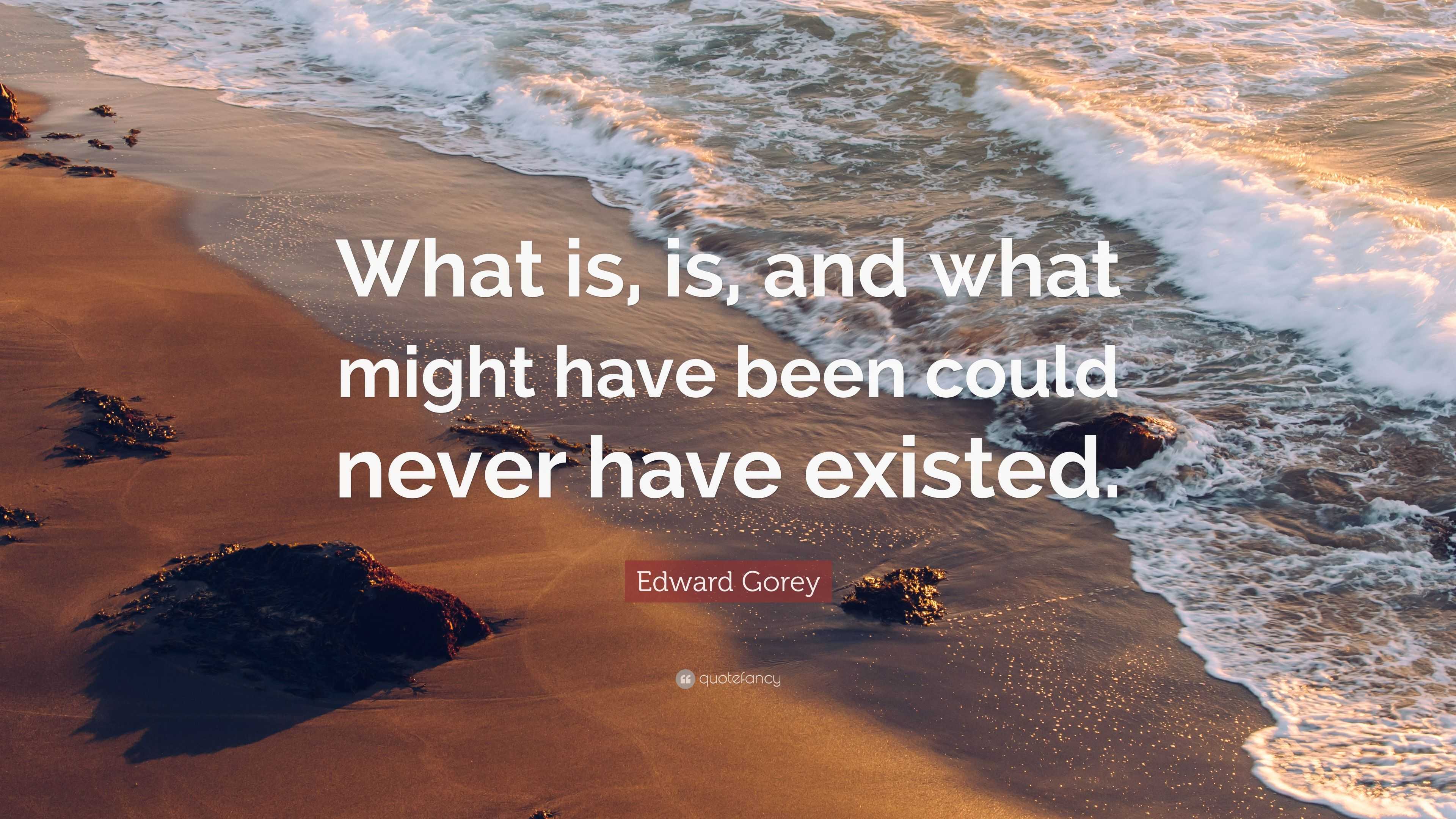 Edward Gorey Quote: “what Is, Is, And What Might Have Been Could Never 