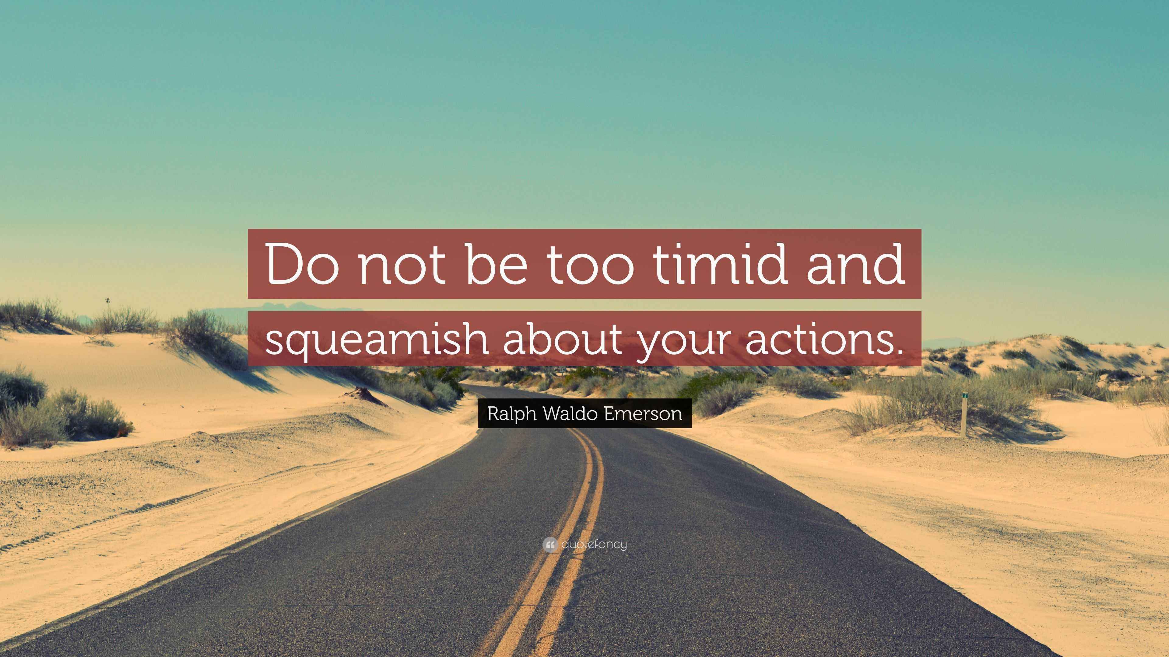 Ralph Waldo Emerson Quote: “Do not be too timid and squeamish about ...