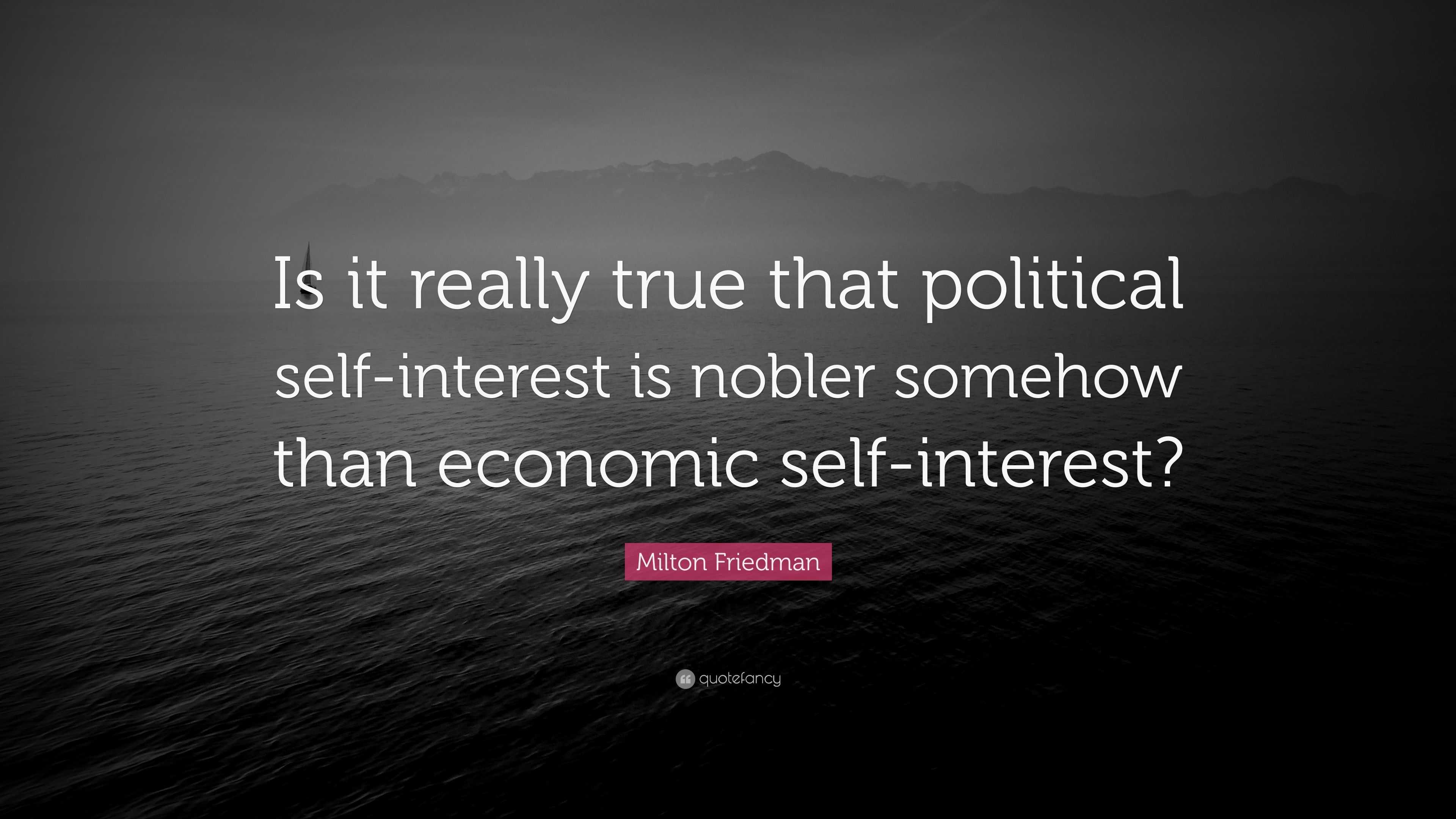 What Is Economic Self Interest