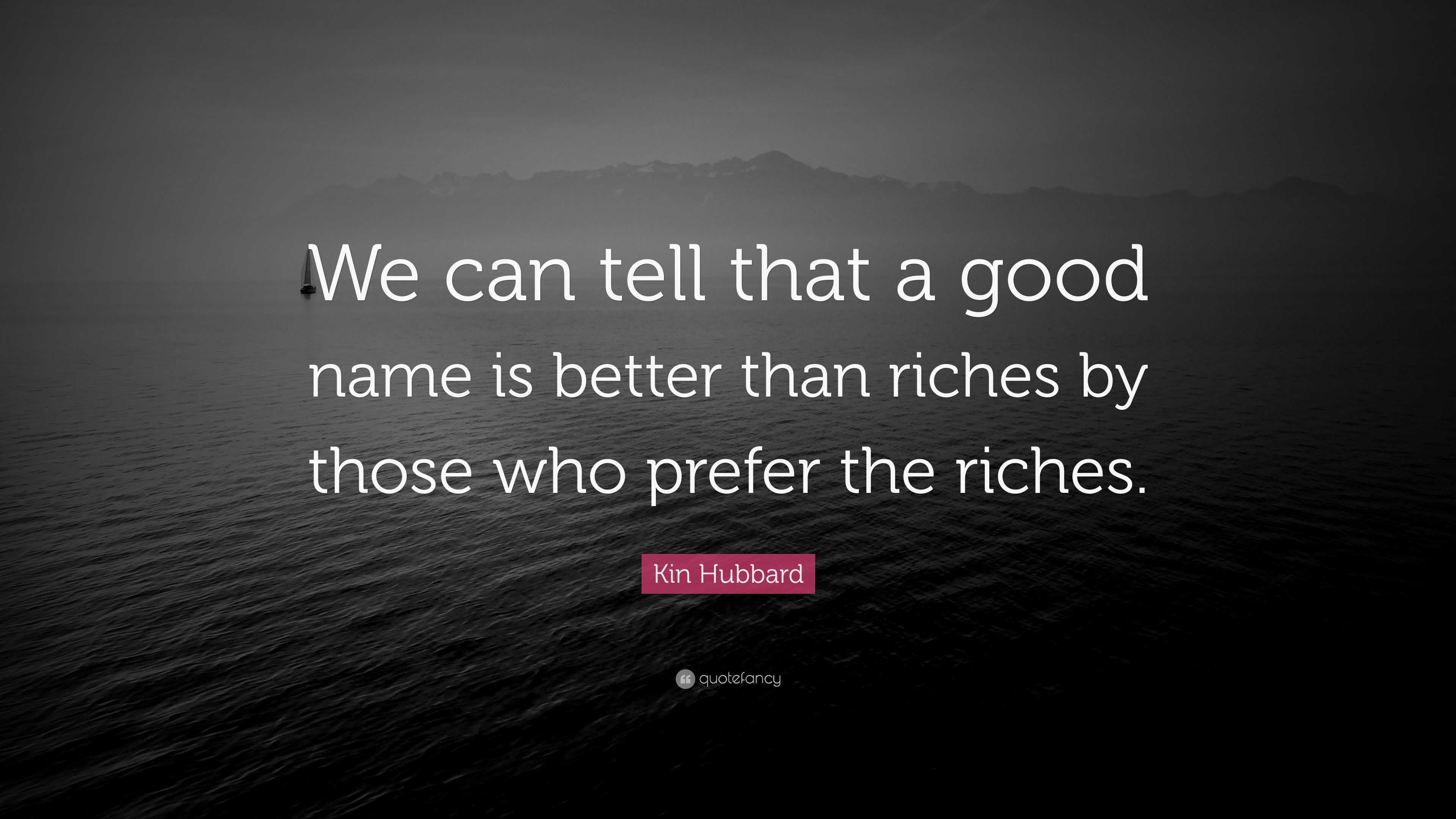 essay a good name is better than riches
