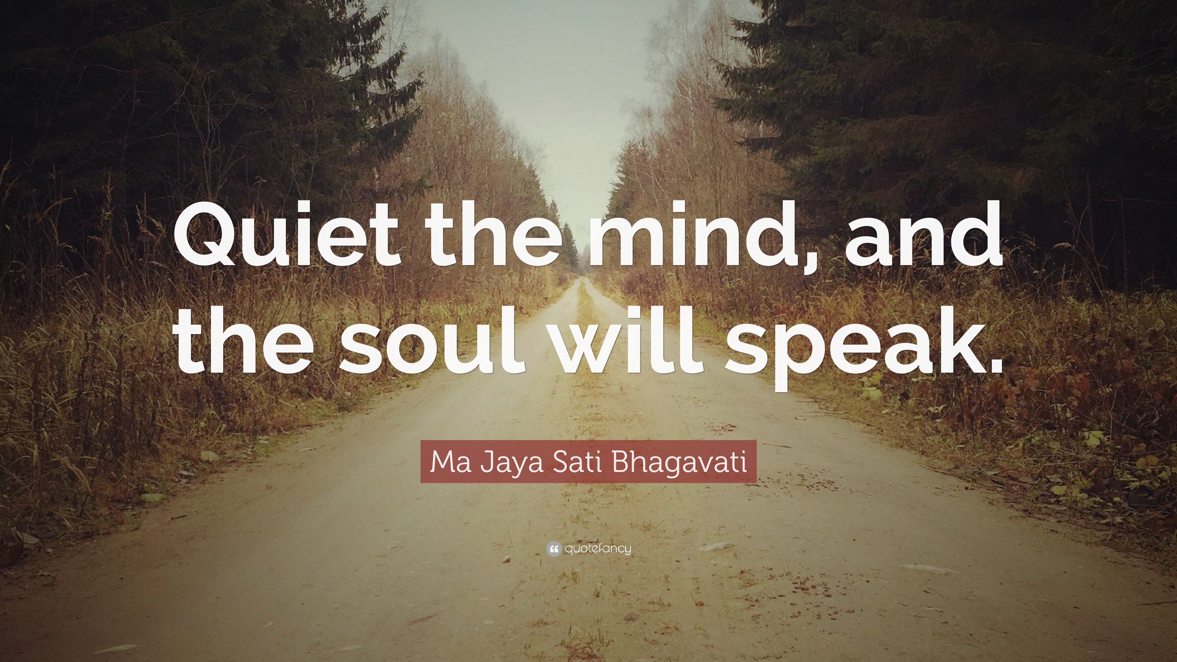 Ma Jaya Sati Bhagavati Quote: “Quiet the mind, and the soul will speak.”