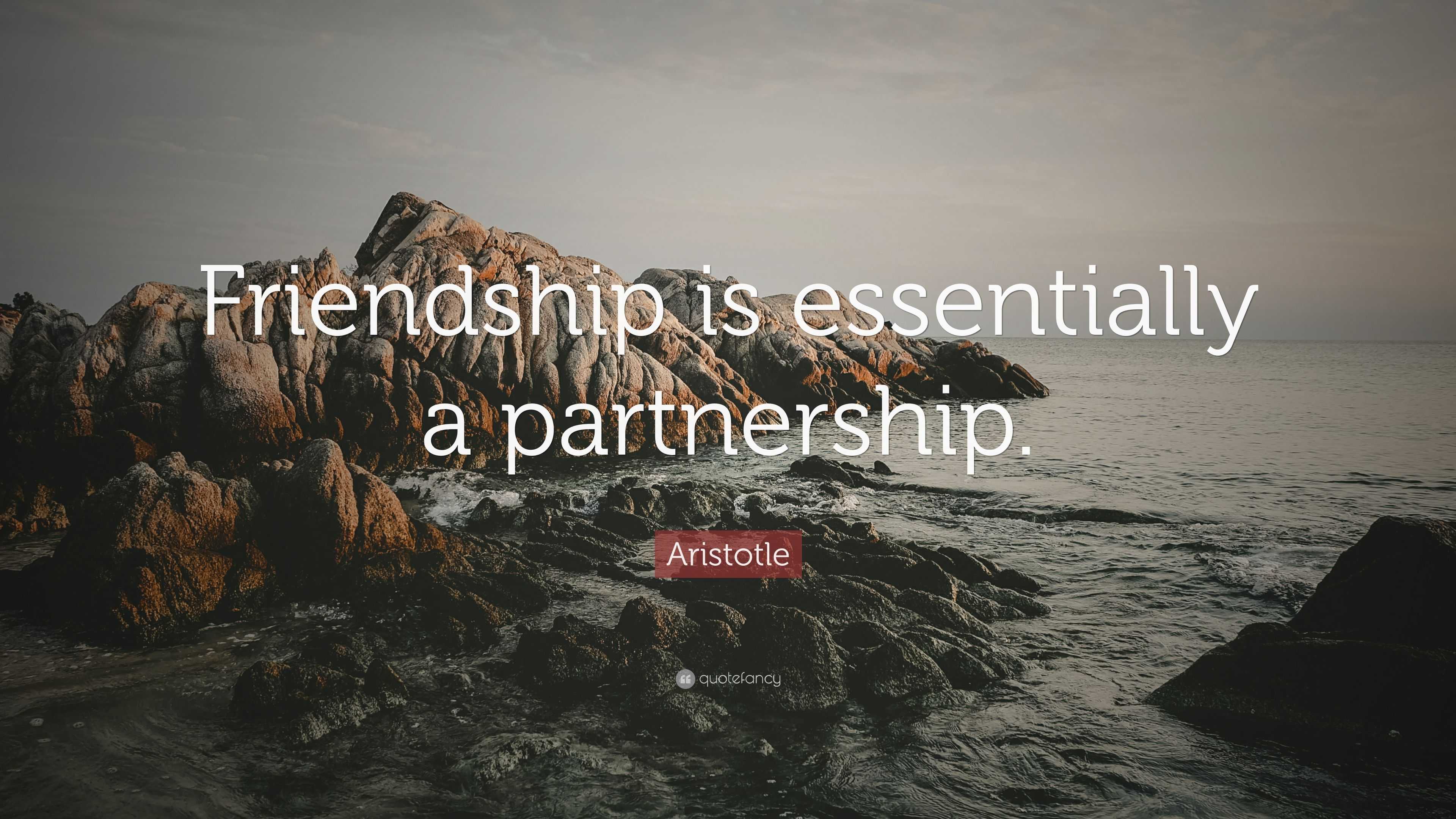 Aristotle Quote Friendship Is Essentially A Partnership”