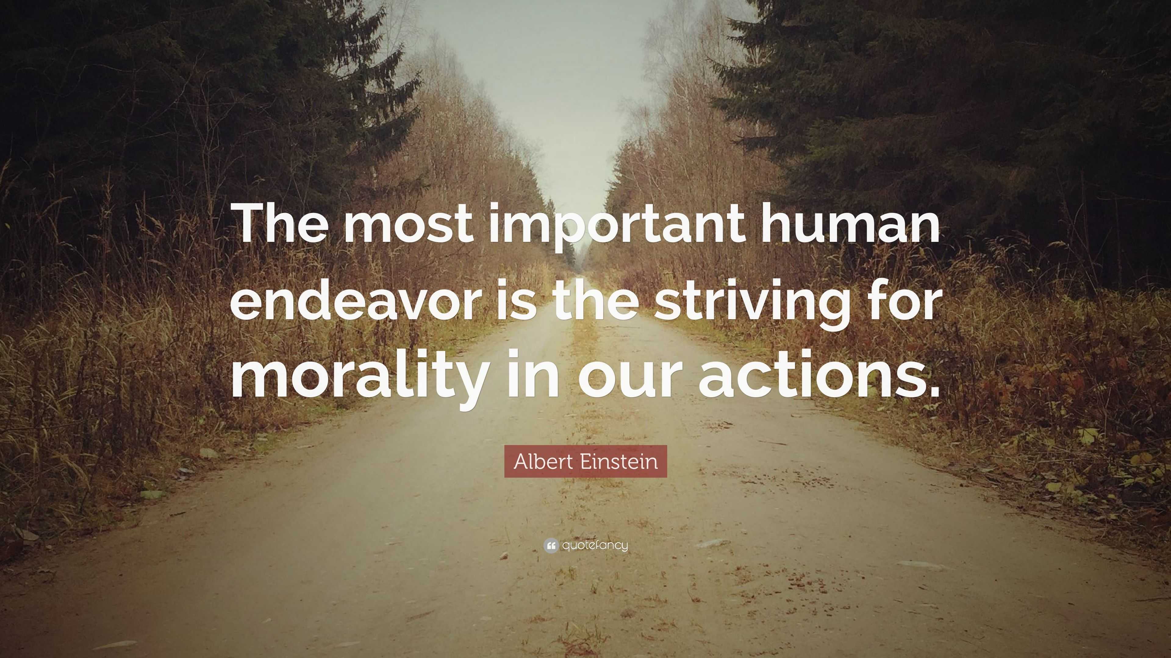 Albert Einstein Quote: “The most important human endeavor is the ...