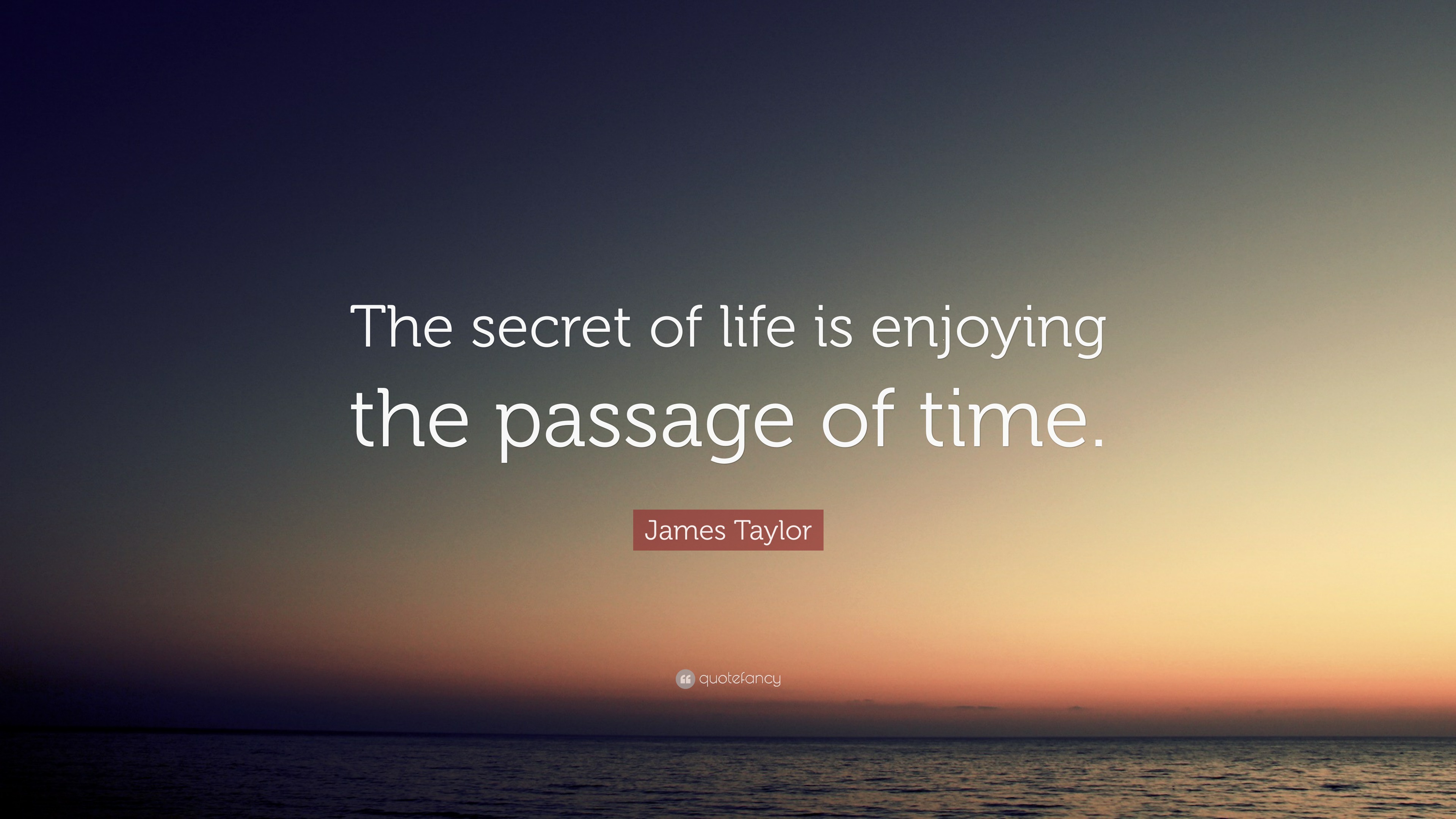 James Taylor Quote The Secret Of Life Is Enjoying The Passage Of Time