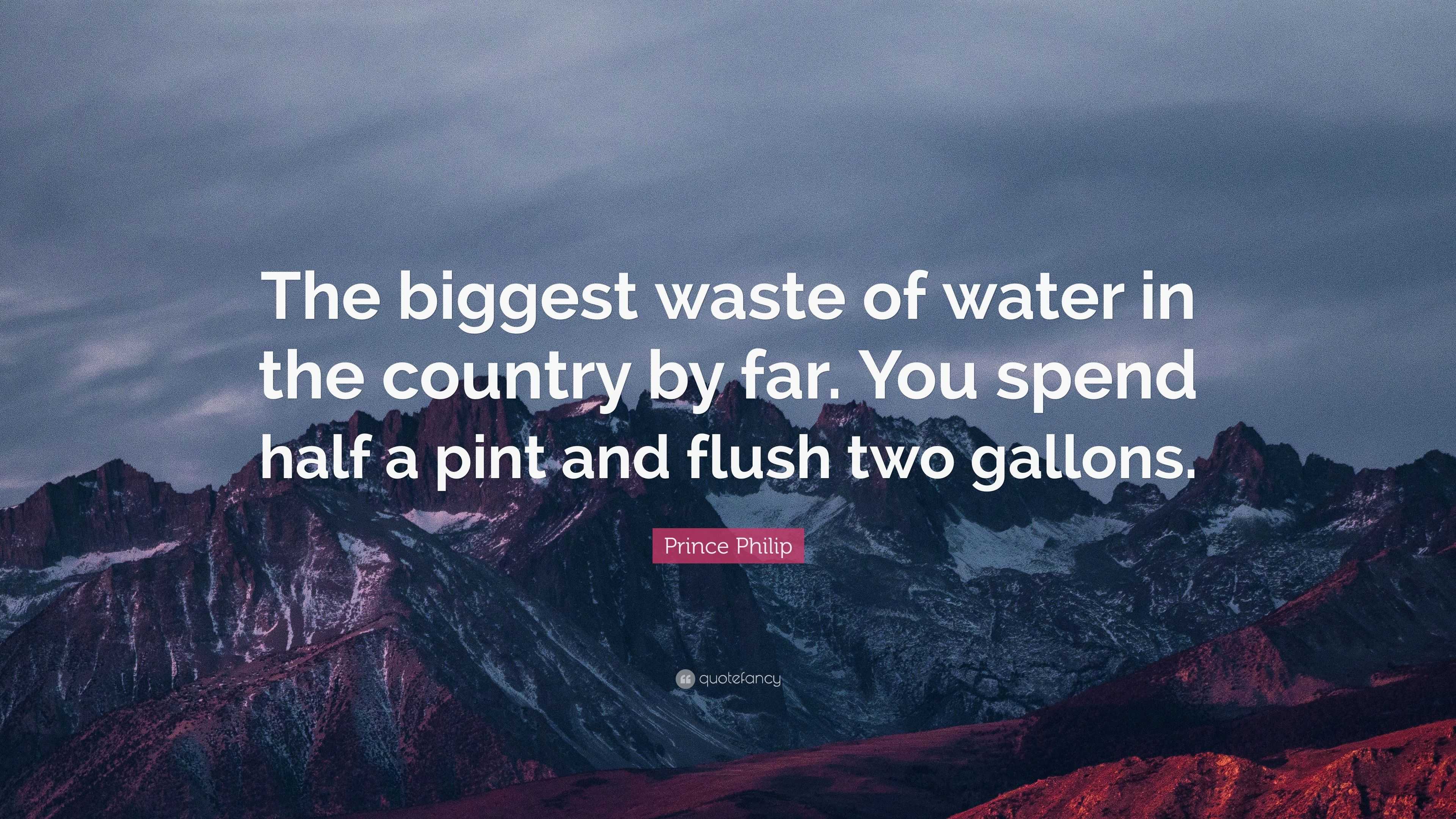 Prince Philip Quote The biggest waste of water in the country by