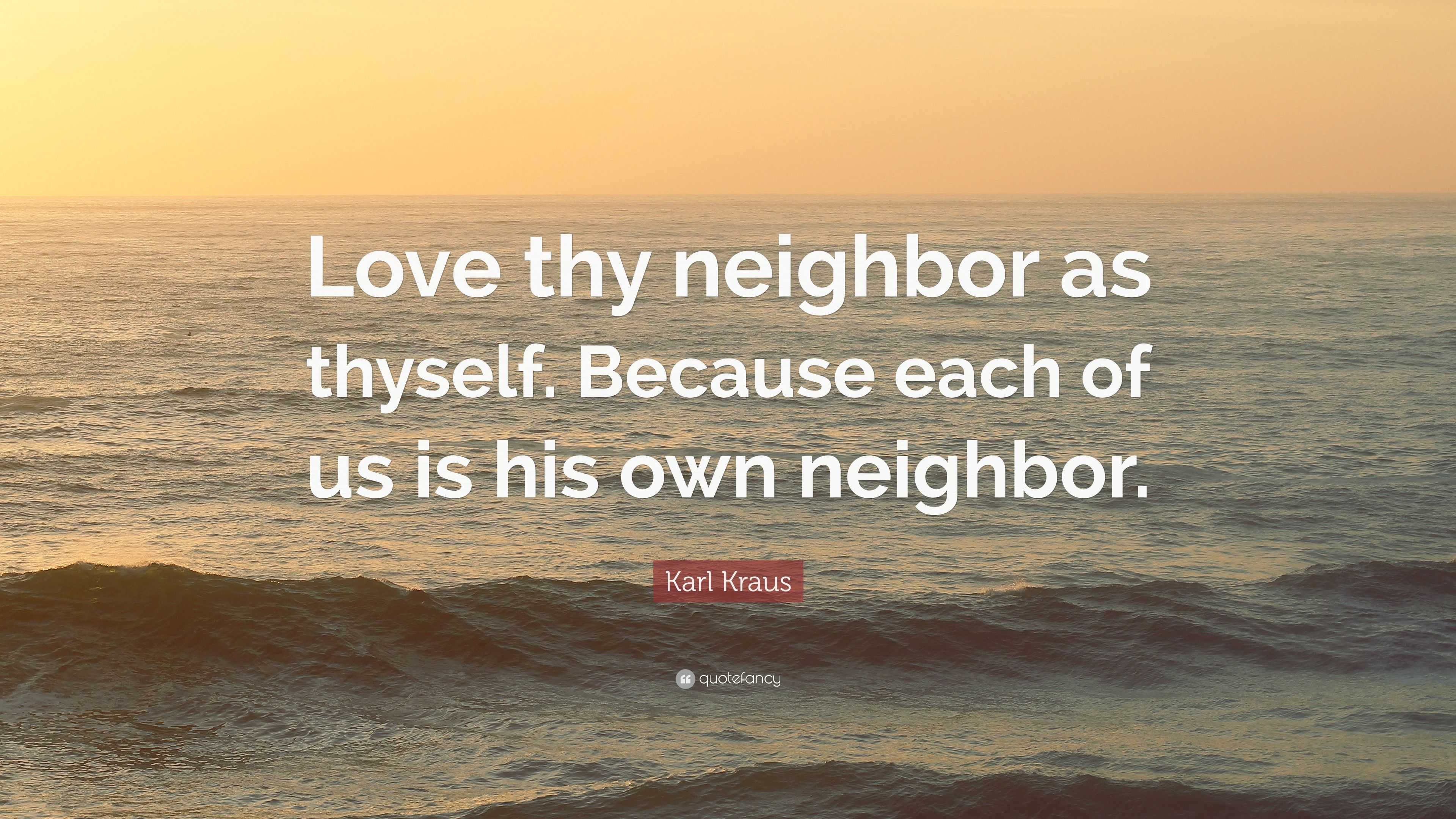 essay on love thy neighbour as thyself