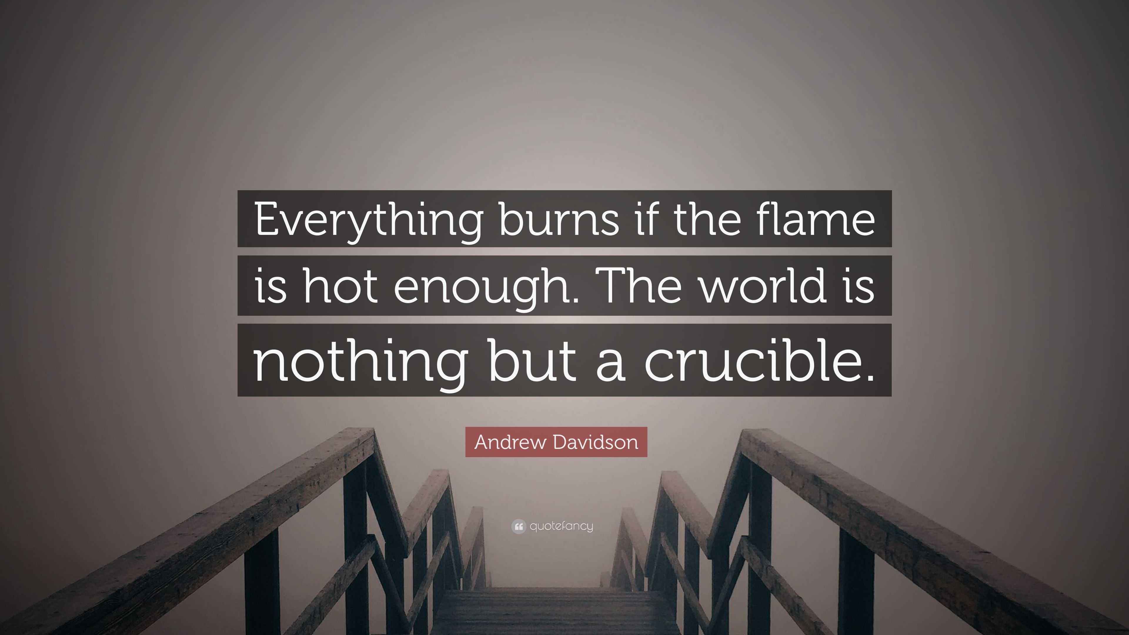 Andrew Davidson Quote: “Everything burns if the flame is hot