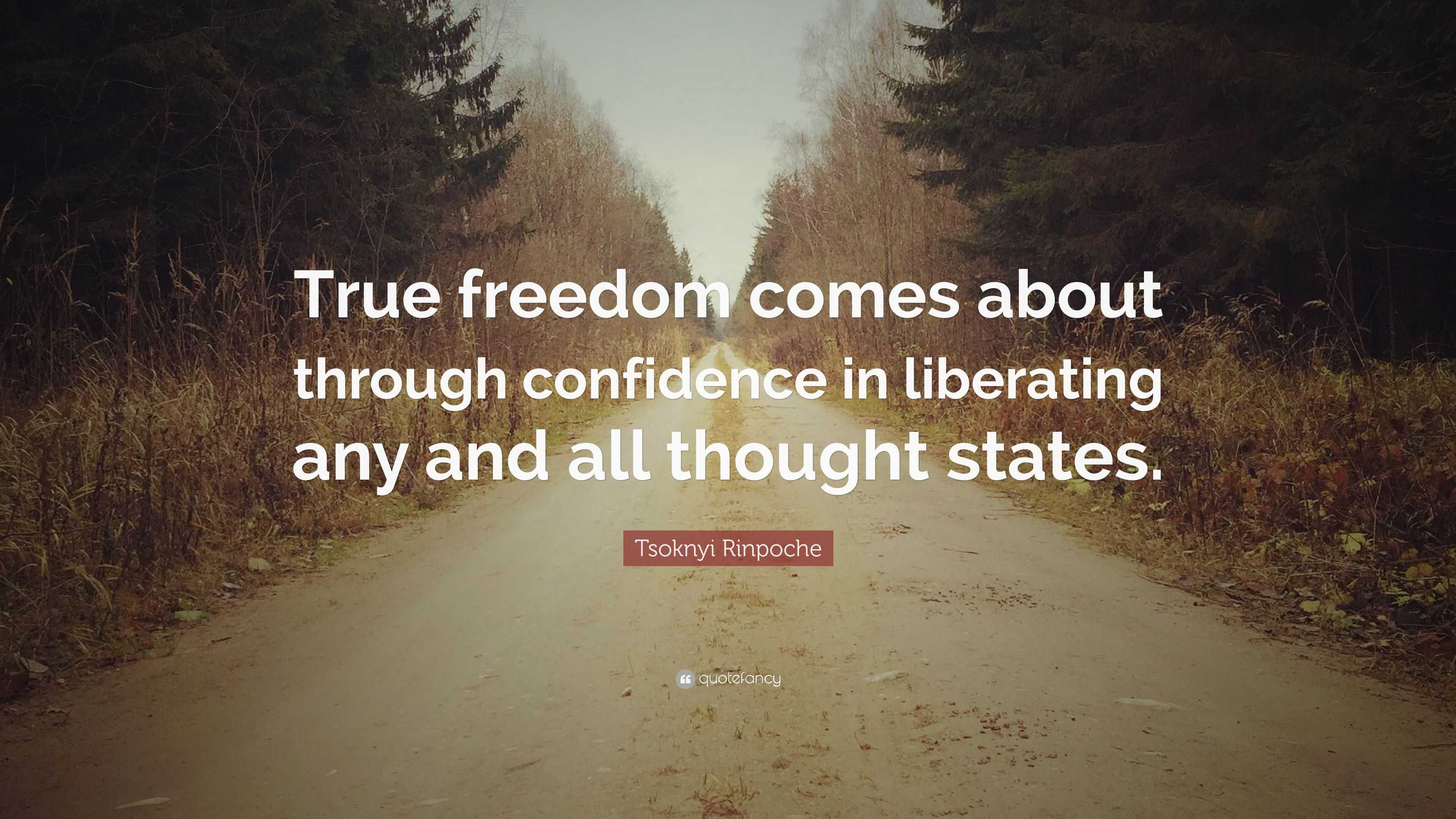 Tsoknyi Rinpoche Quote: “True freedom comes about through confidence in ...