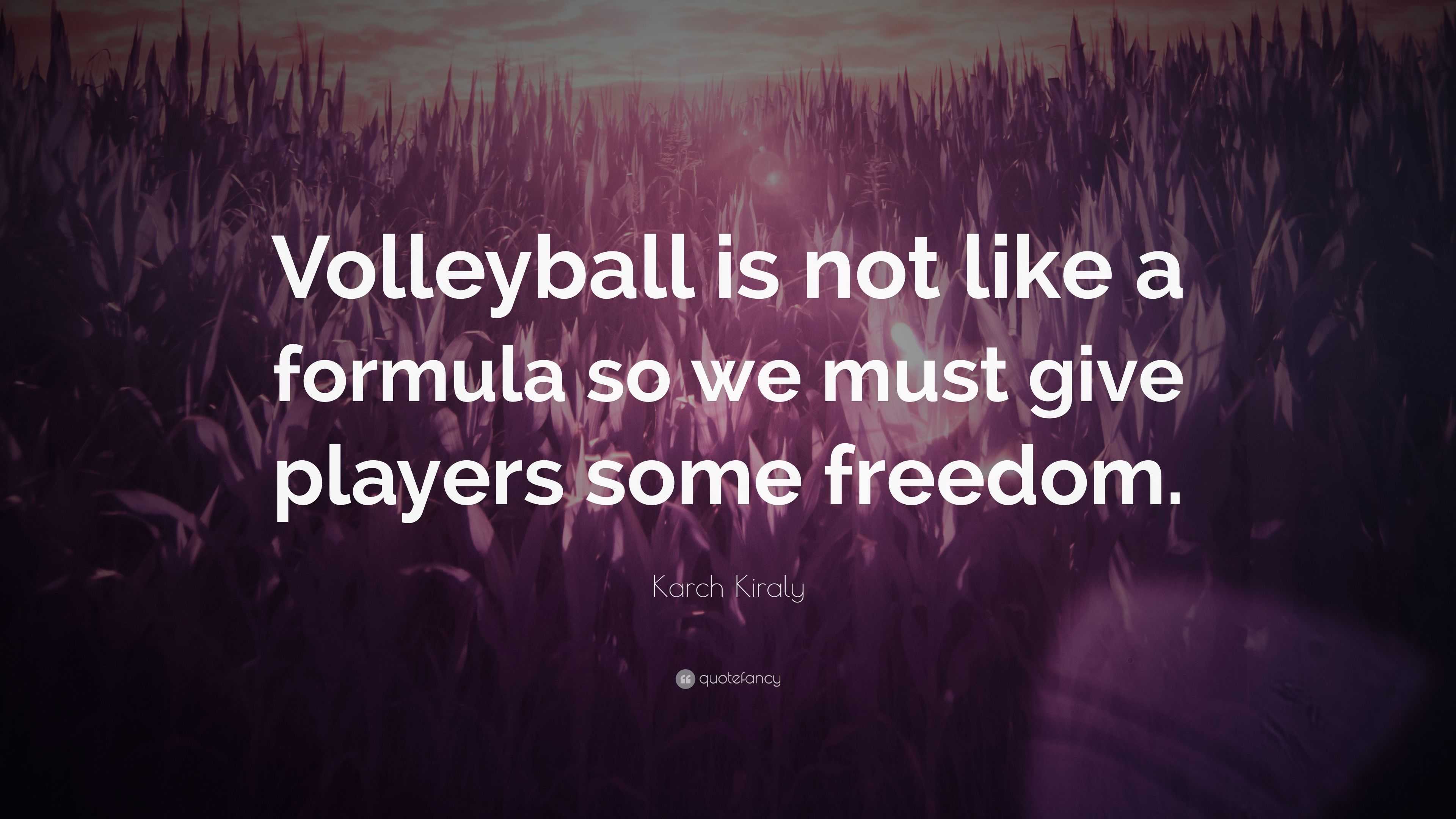 Karch Kiraly Quote: “Volleyball is not like a formula so we must give ...