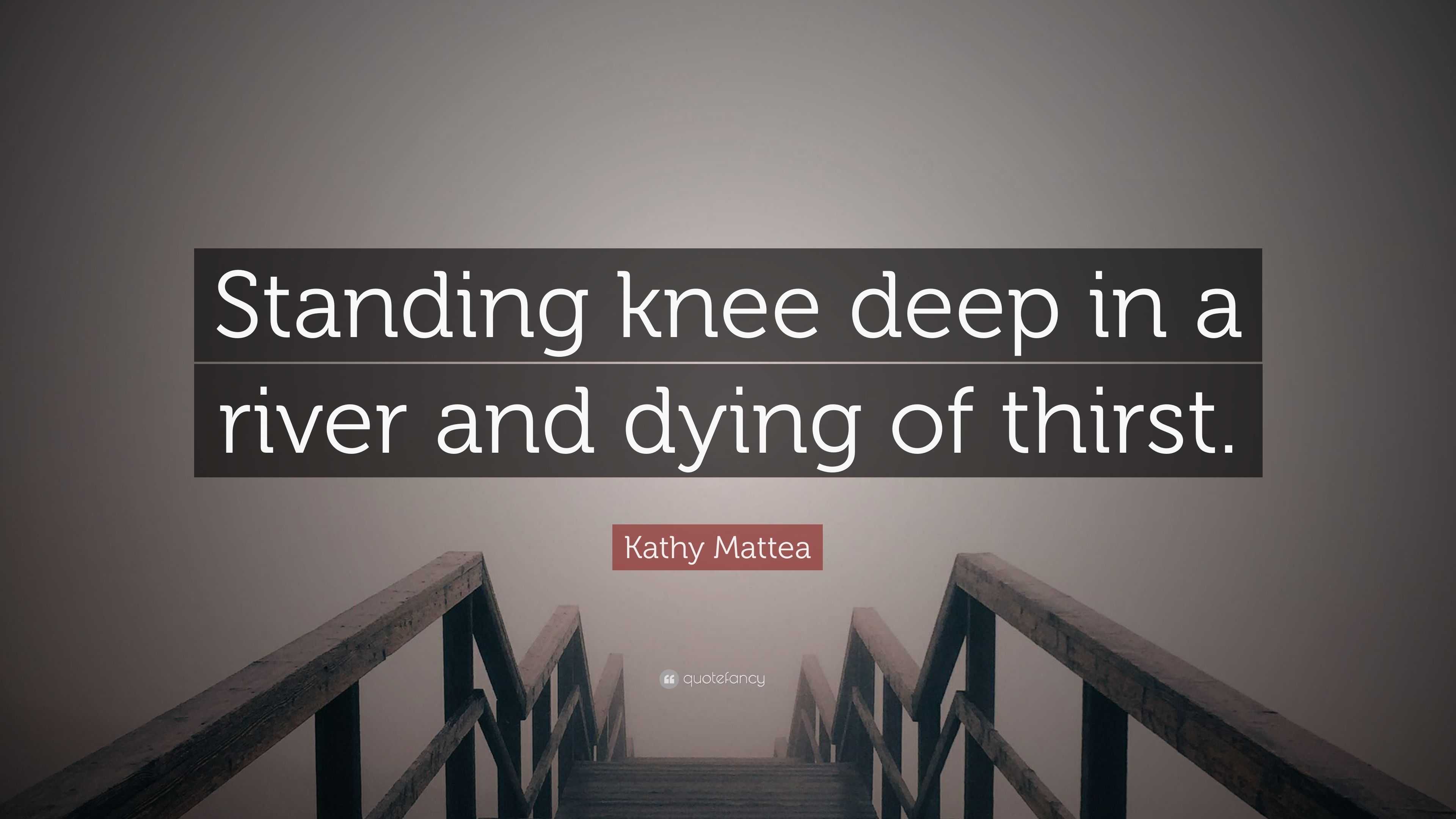 Kathy Mattea Quote “standing Knee Deep In A River And Dying Of Thirst” 