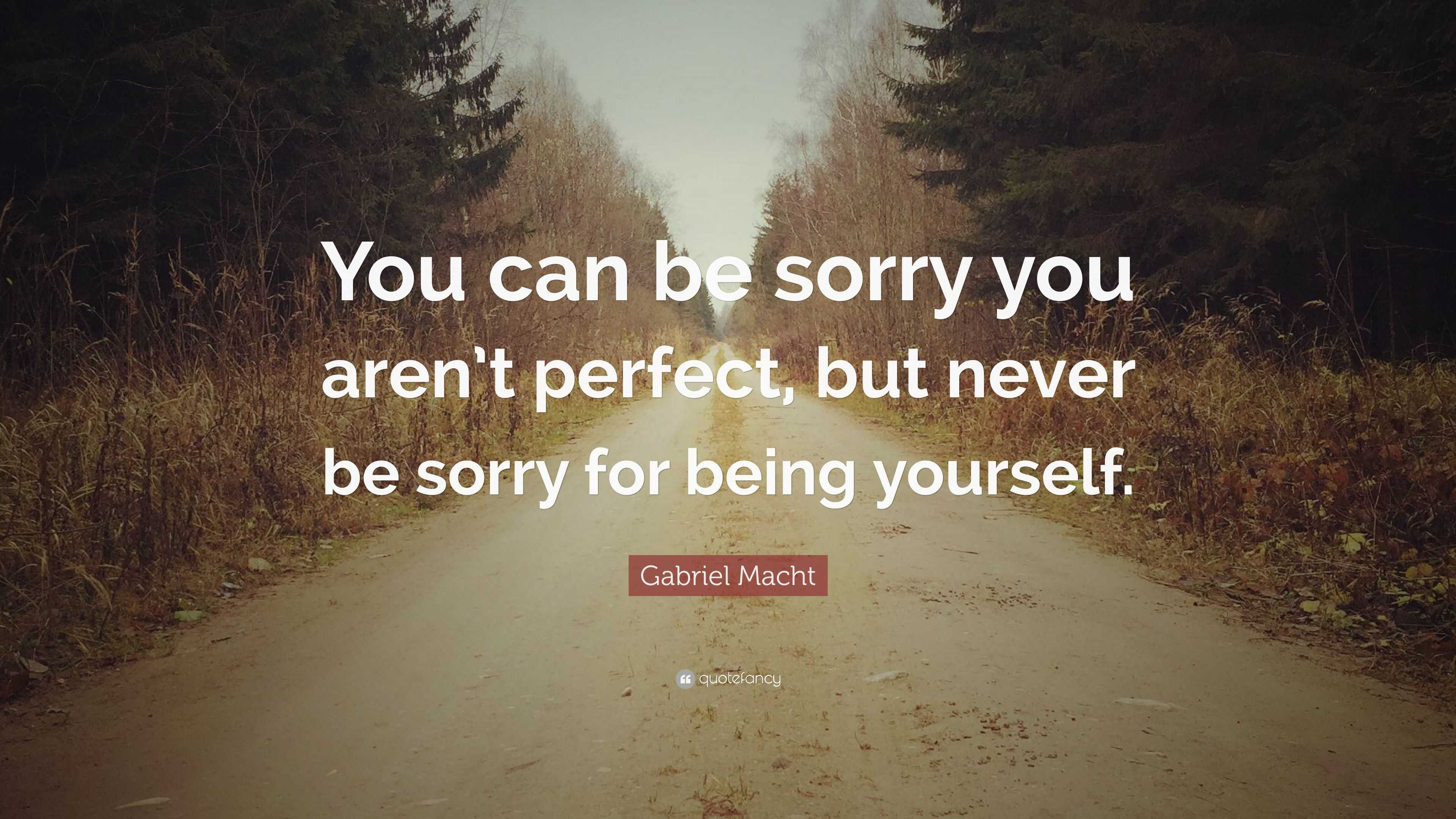 Gabriel Macht Quote “you Can Be Sorry You Arent Perfect But Never Be