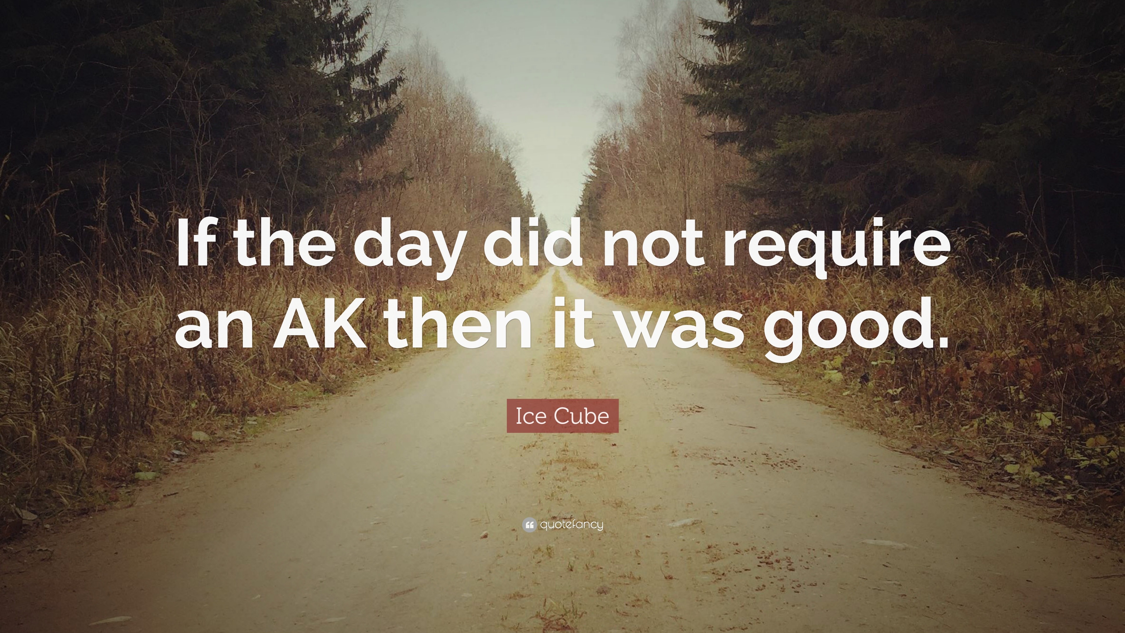 Ice Cube Quote: “If the day did not require an AK then it was good.”
