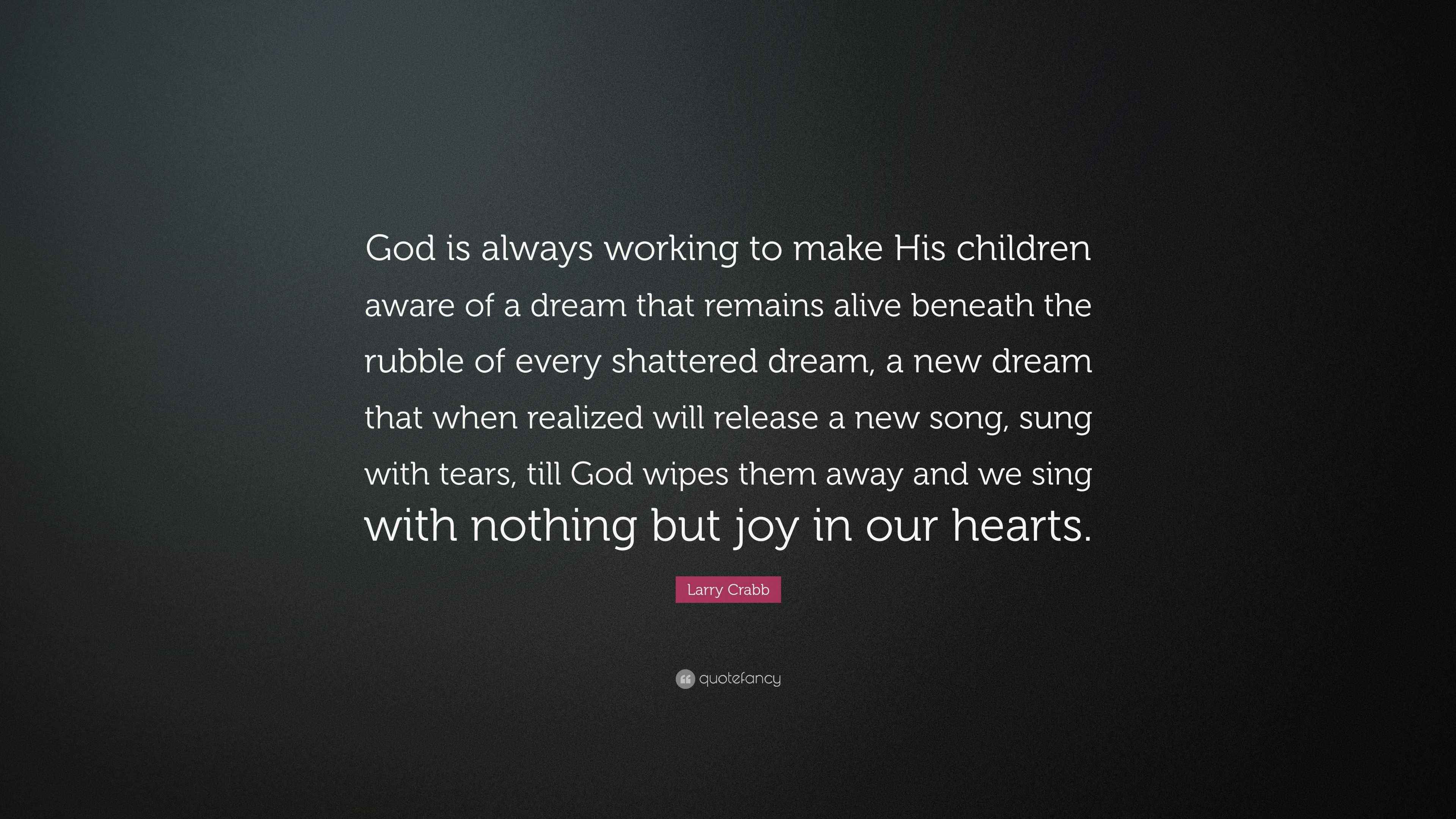 Larry Crabb Quote “God is always working to make His