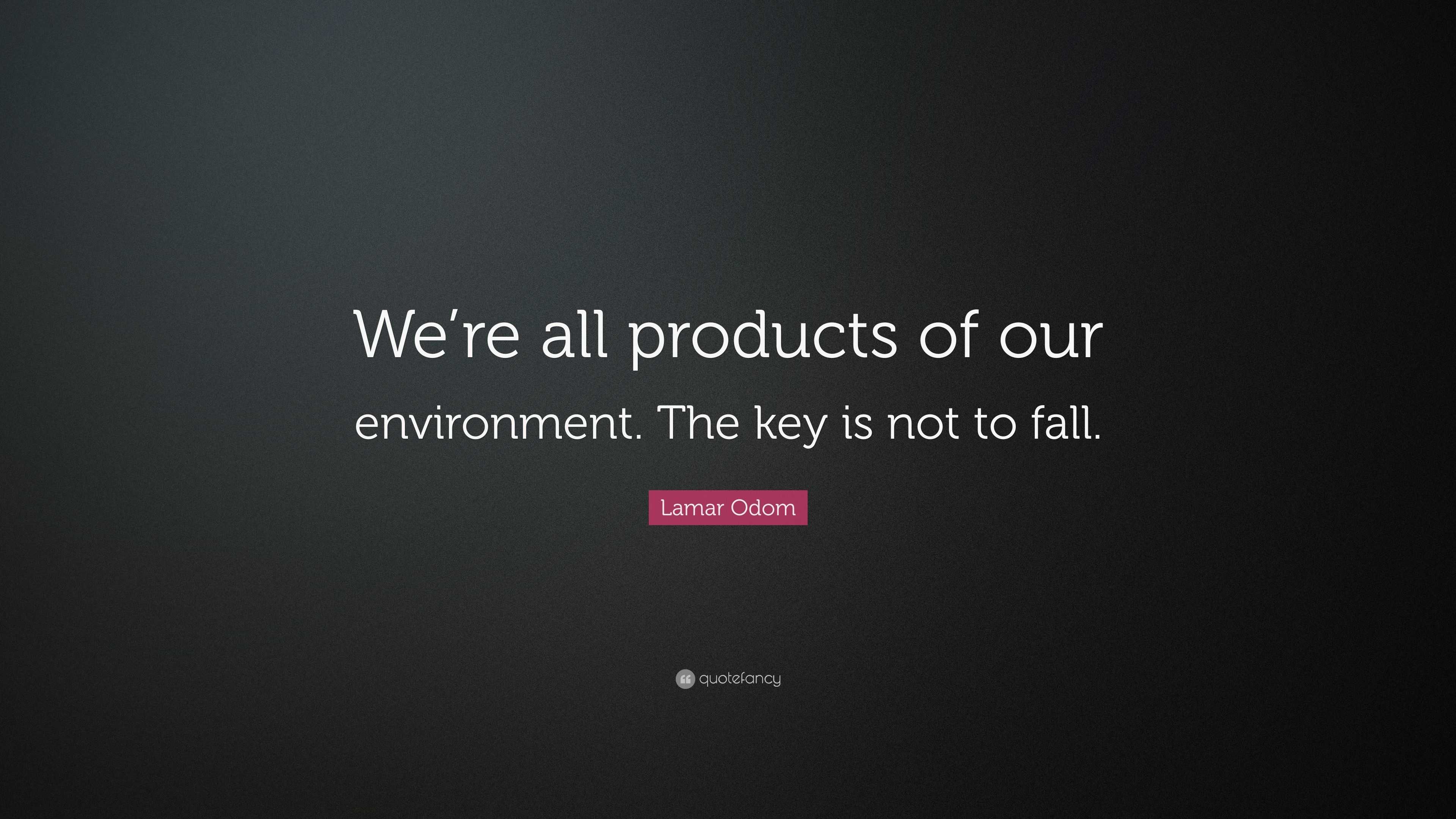 Product Of Your Environment Quote : You're a product of your