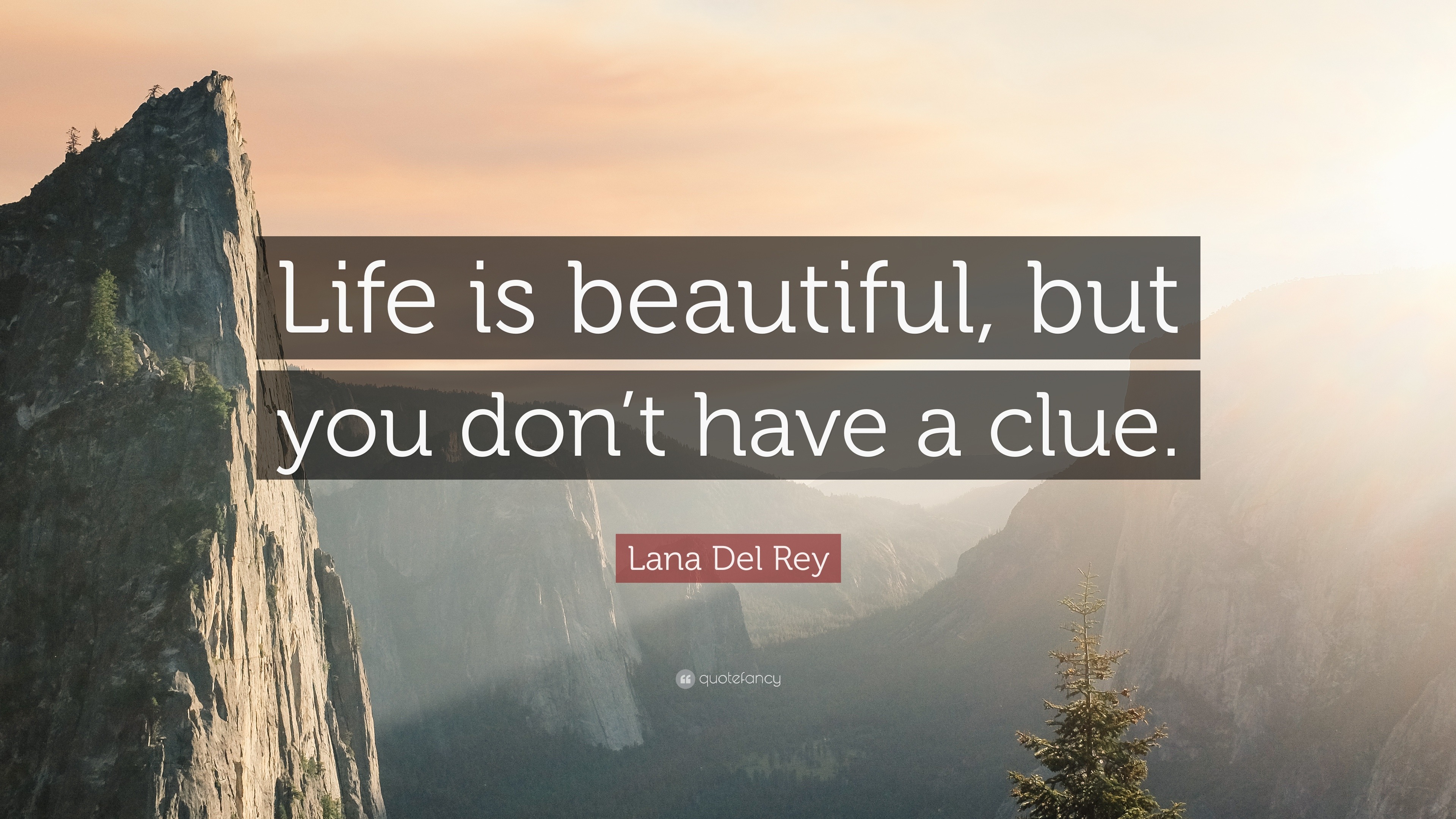 Lana Del Rey Quote “Life is beautiful but you don t have