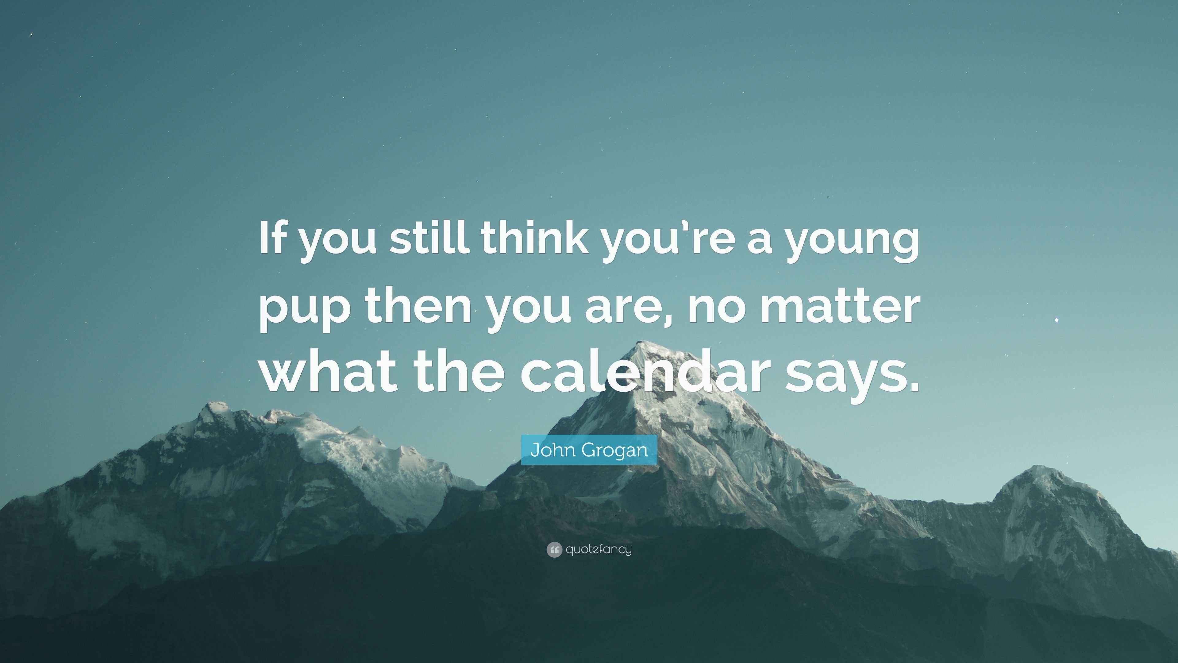 John Grogan Quote: “If you still think you're a young pup then you are, no