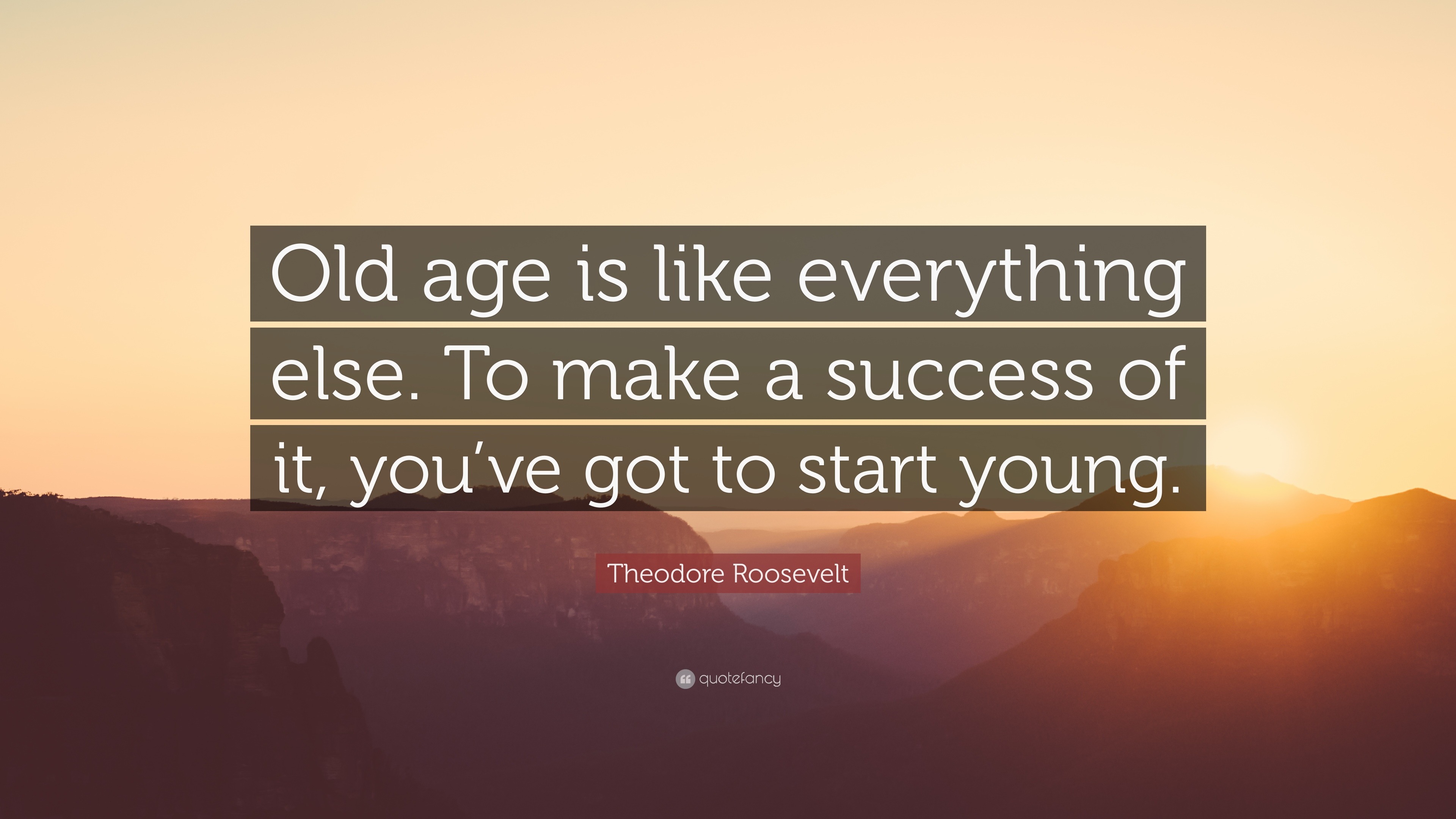 Theodore Roosevelt Quote: “Old age is like everything else. To make a