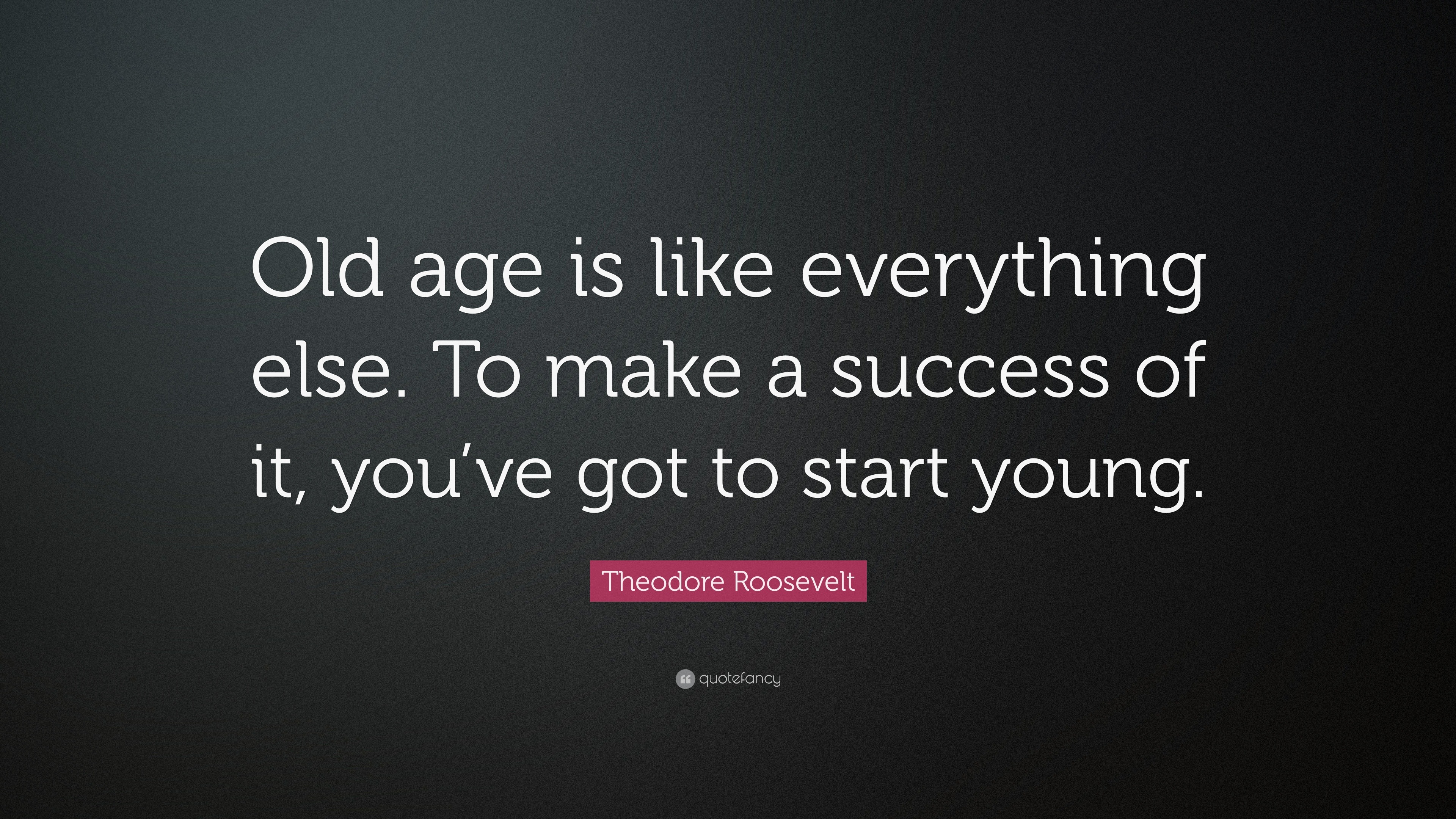 Theodore Roosevelt Quote: “Old age is like everything else. To make a ...