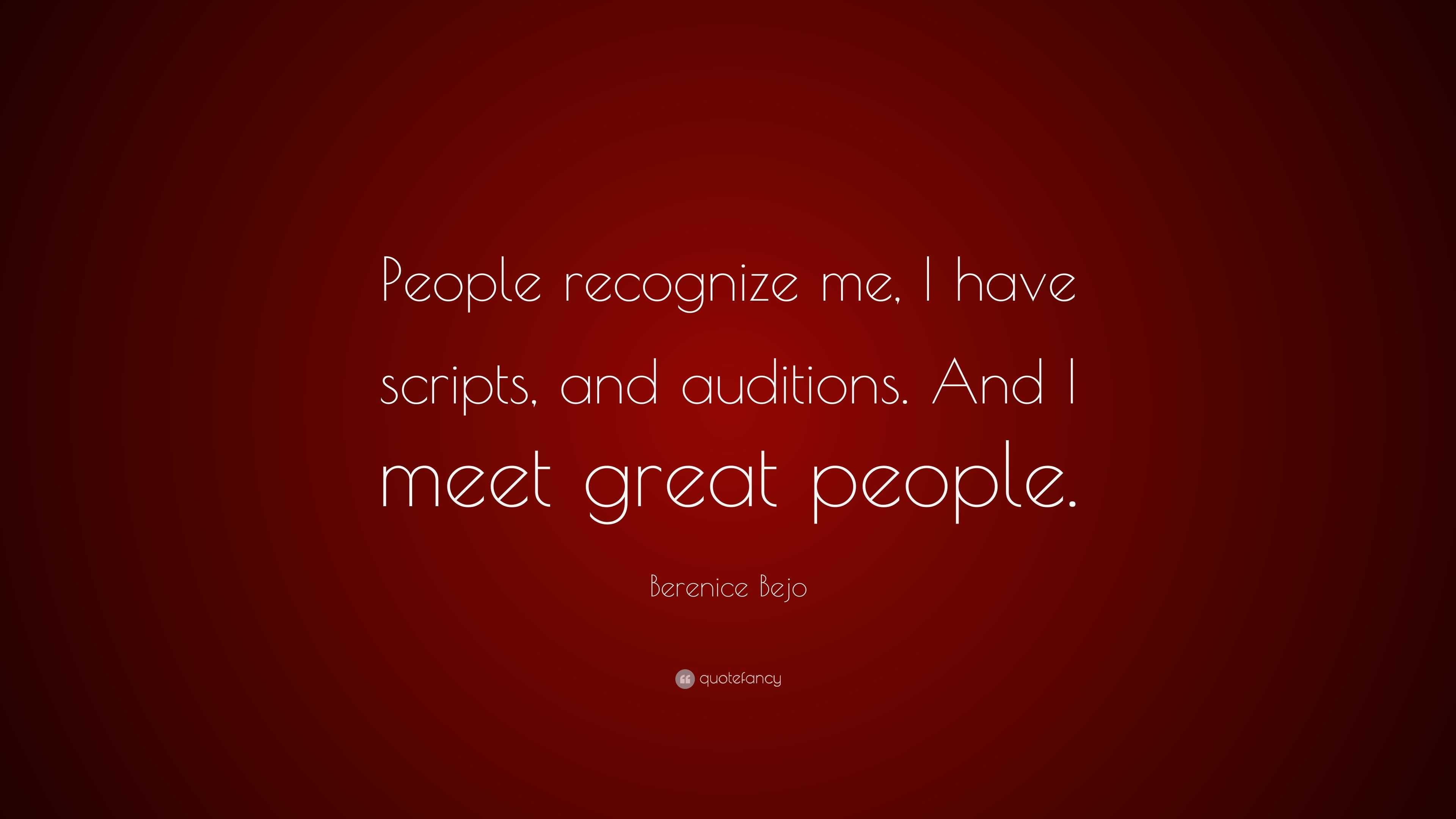 Berenice Bejo Quote: “People recognize me, I have scripts, and ...