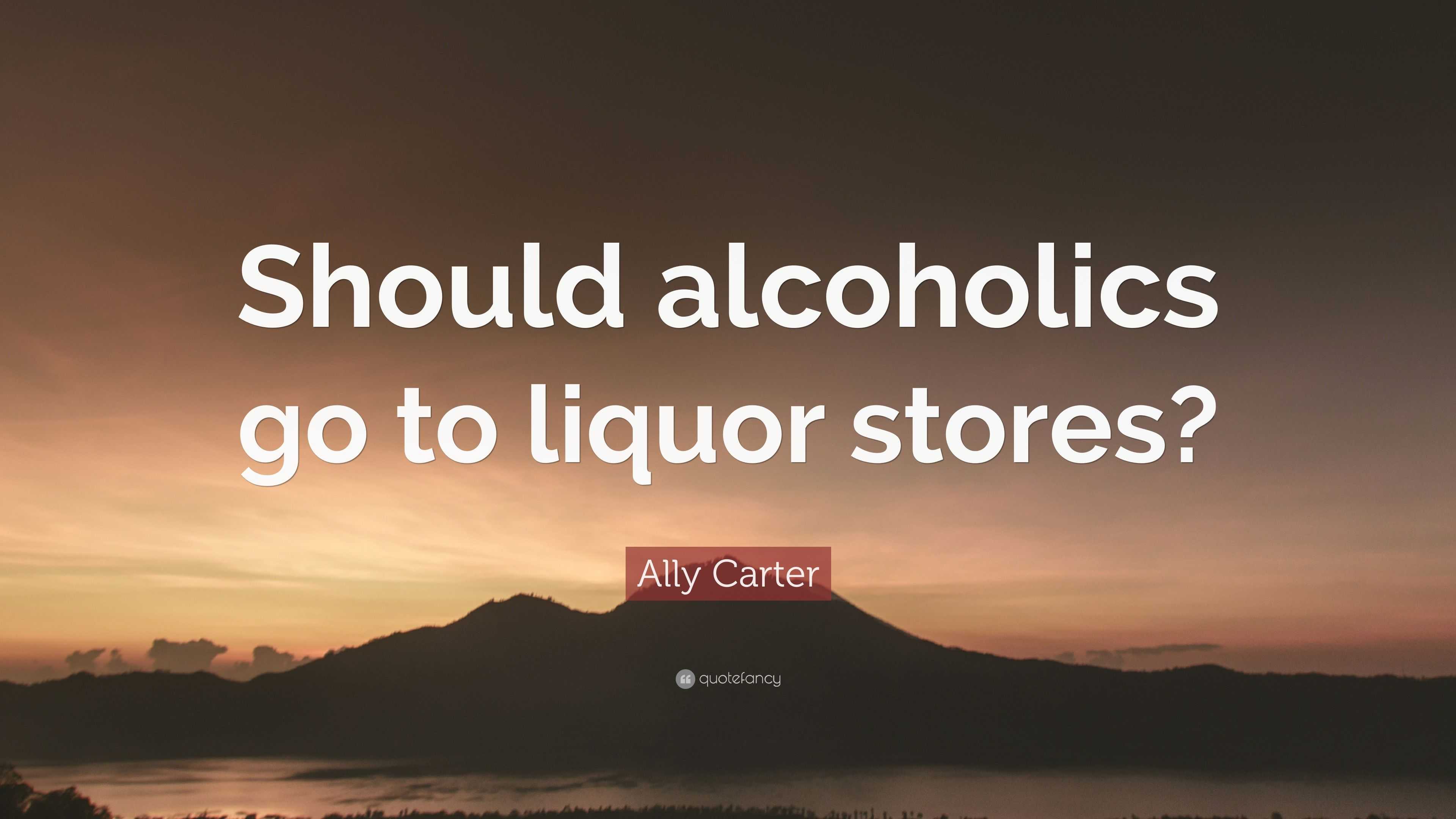 Ally Carter Quote: “Should alcoholics go to liquor stores?”