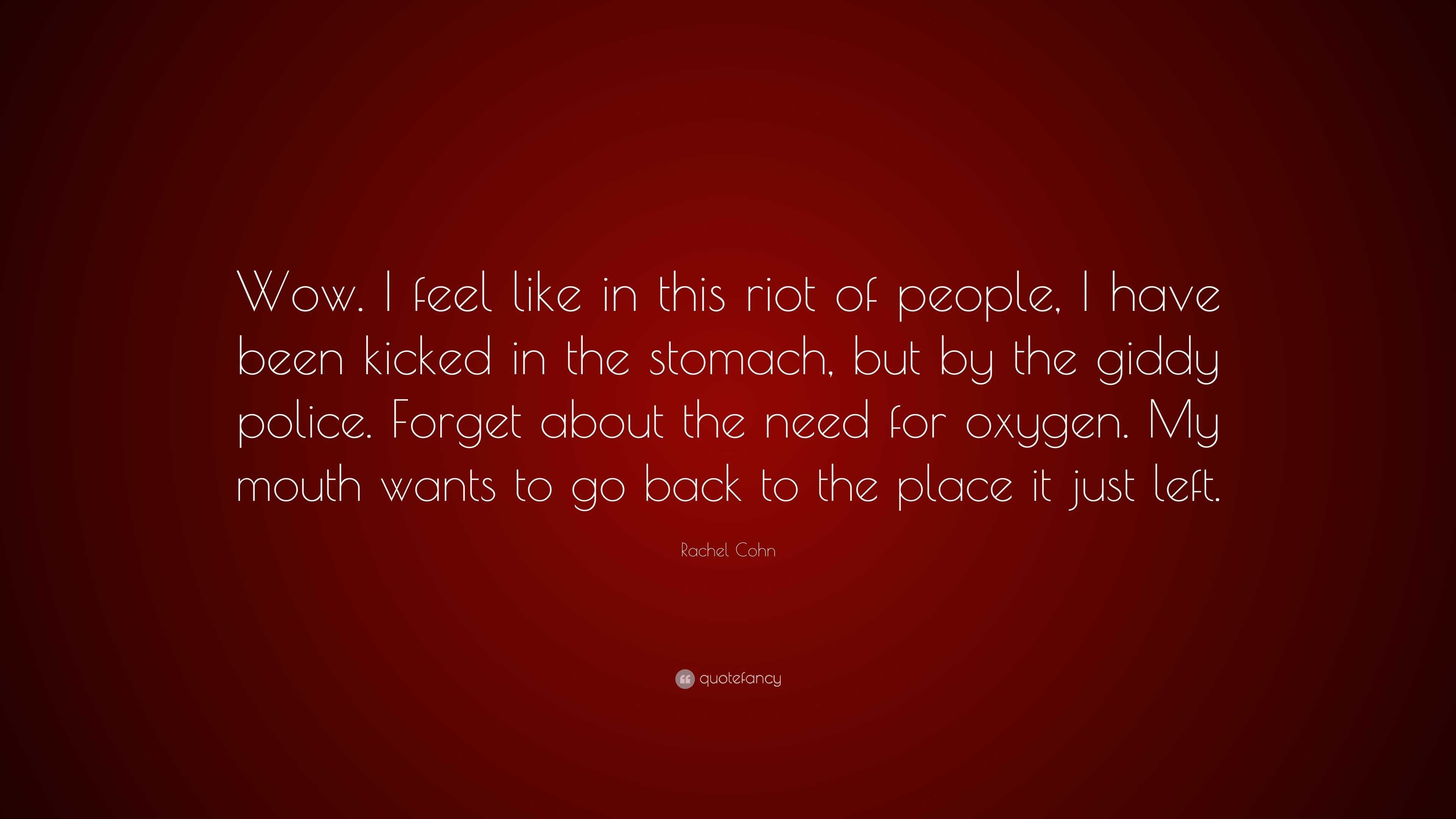 Rachel Cohn Quote: “Wow. I feel like in this riot of people, I have ...