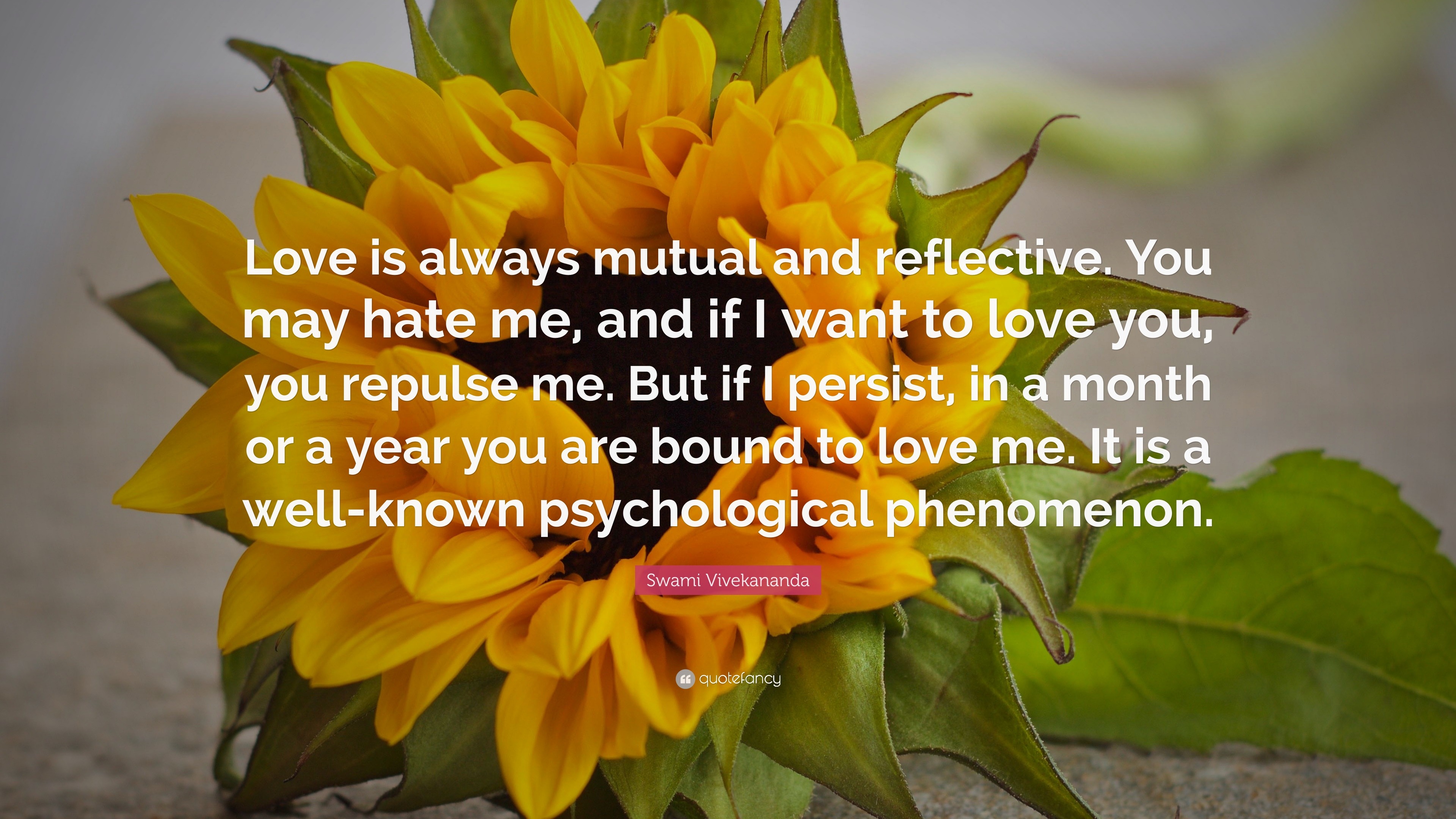 Swami Vivekananda Quote: “Love is always mutual and reflective. You may ...