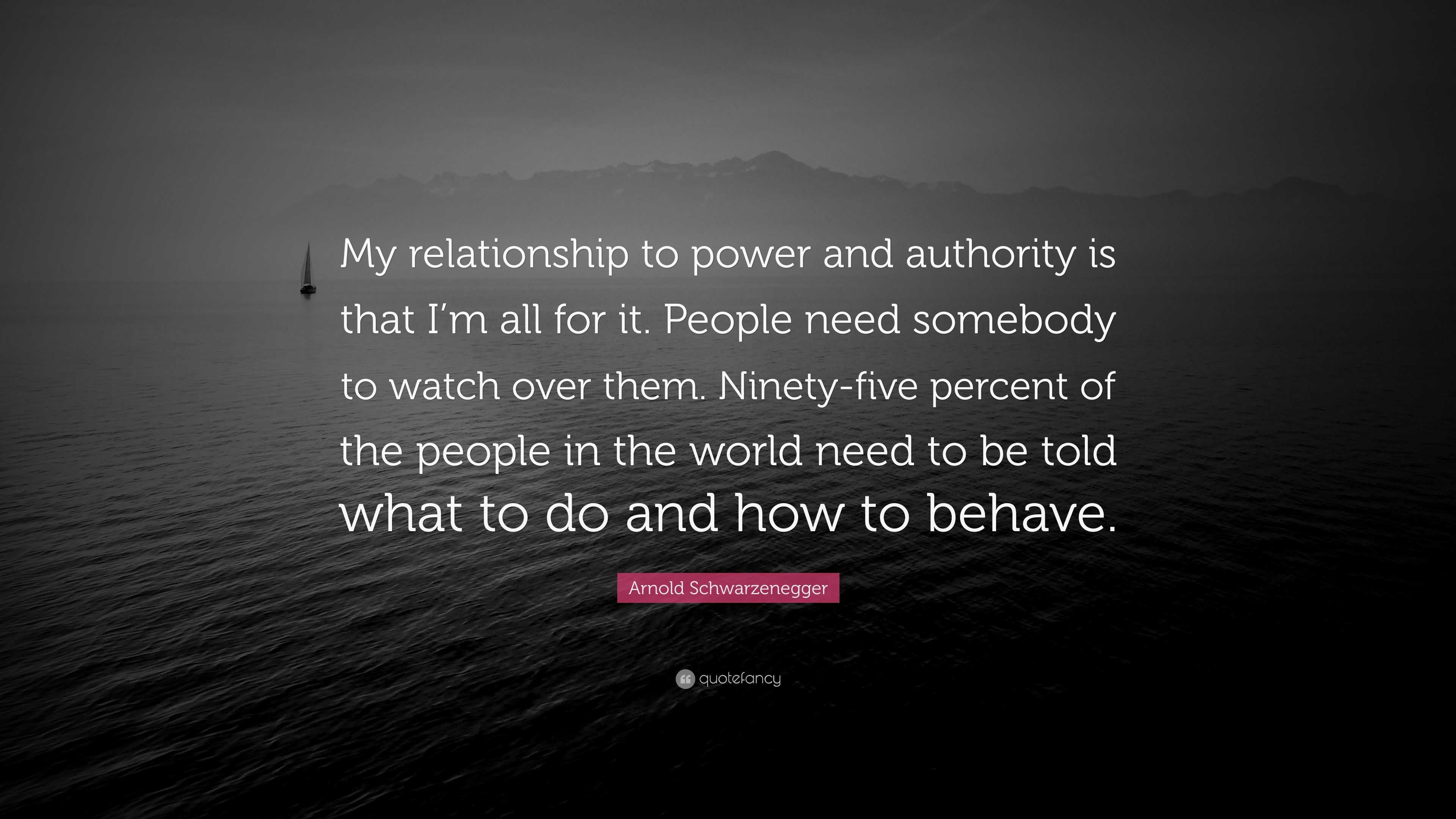 Arnold Schwarzenegger Quote: “My relationship to power and authority is ...