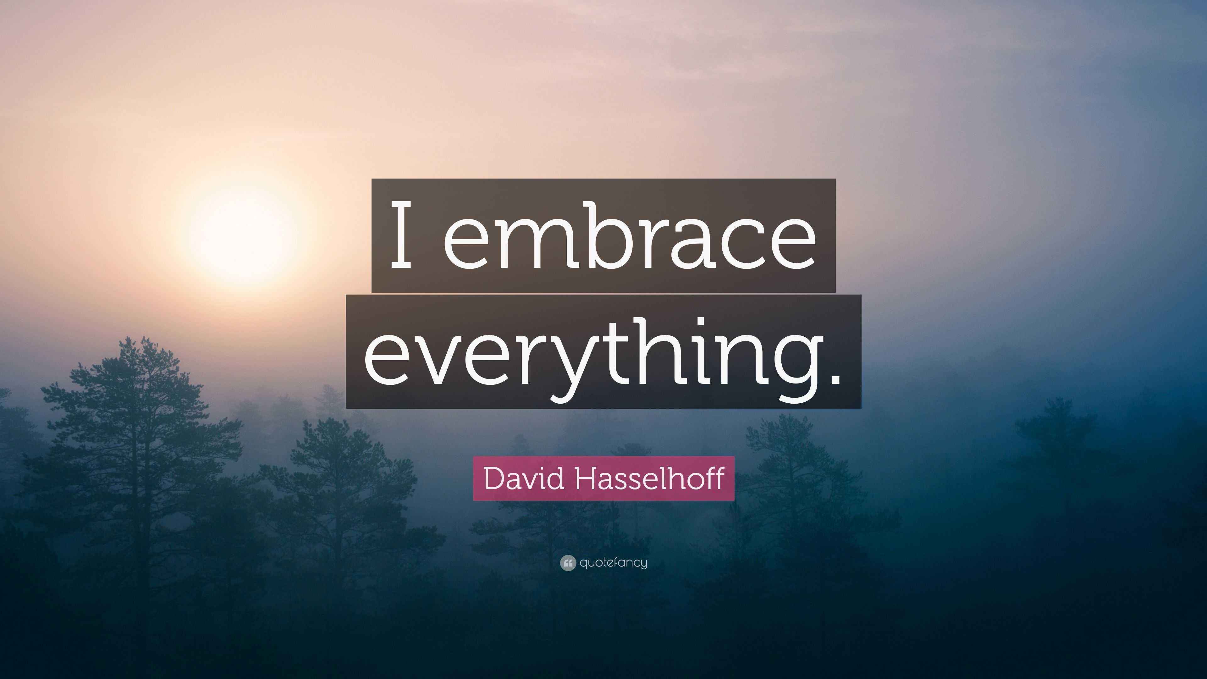 David Hasselhoff Quote I Embrace Everything