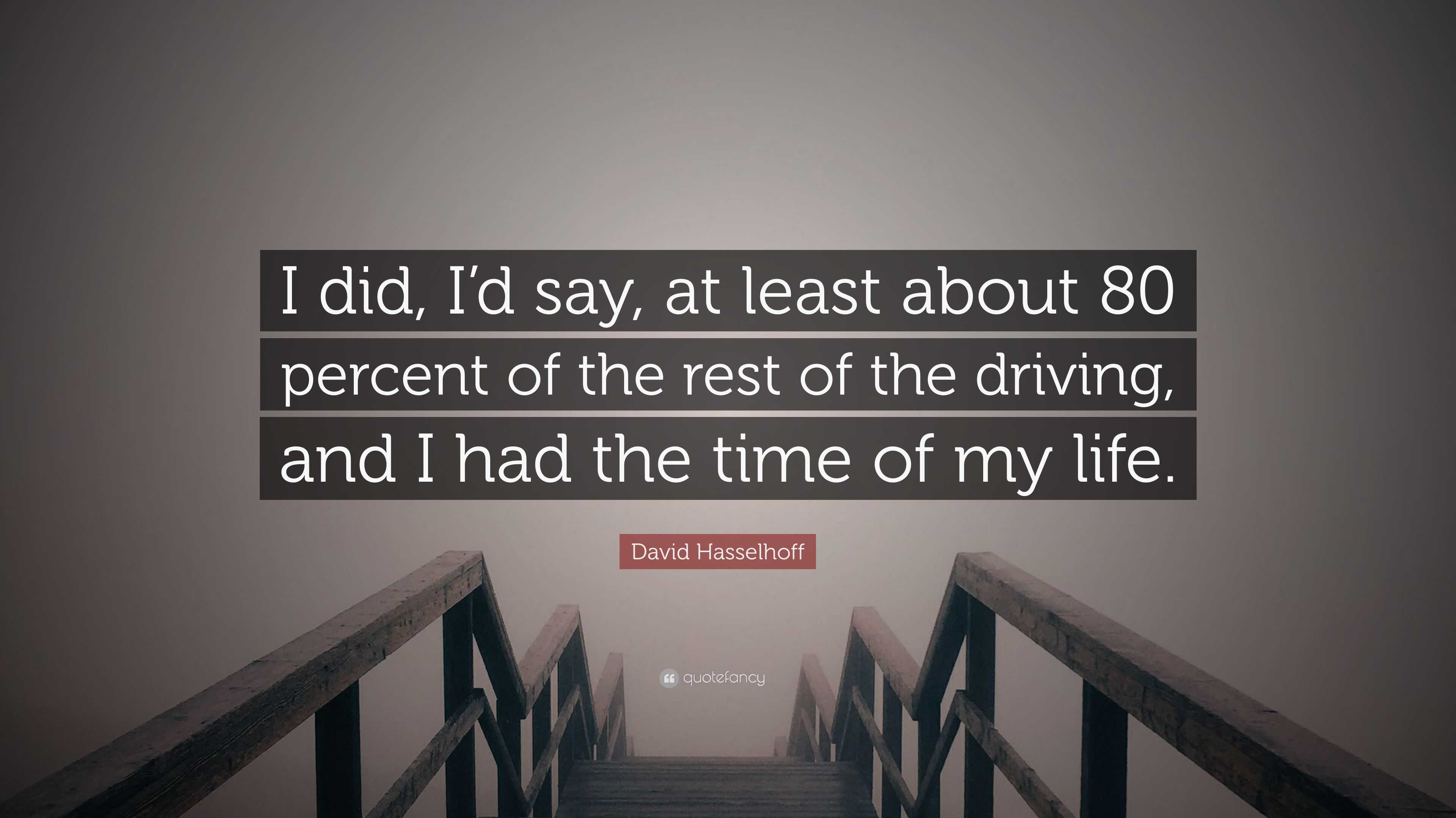 David Hasselhoff Quote “I did I d say at least about