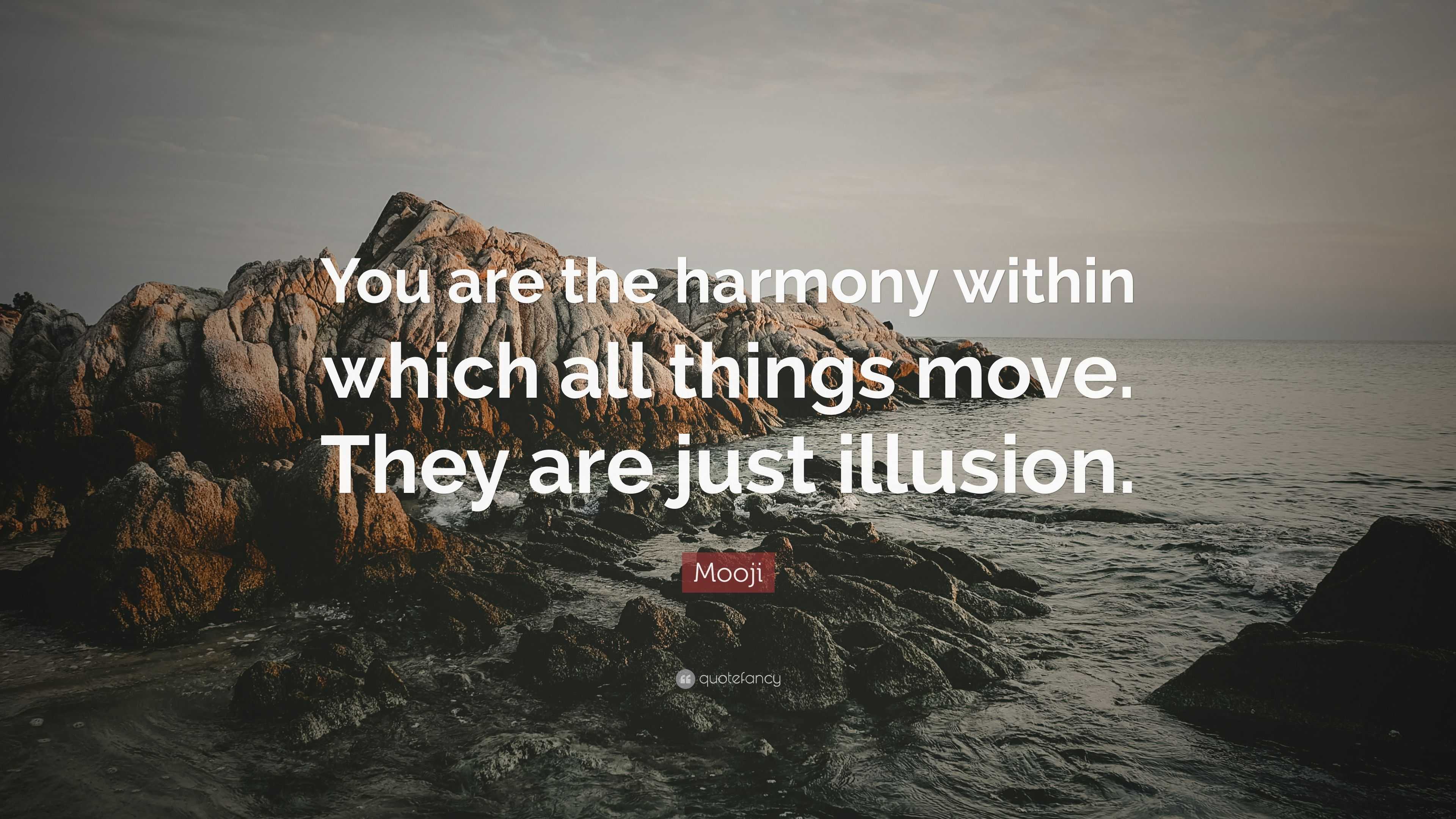 “You are the harmony within which all things move. They are just illusion.”
